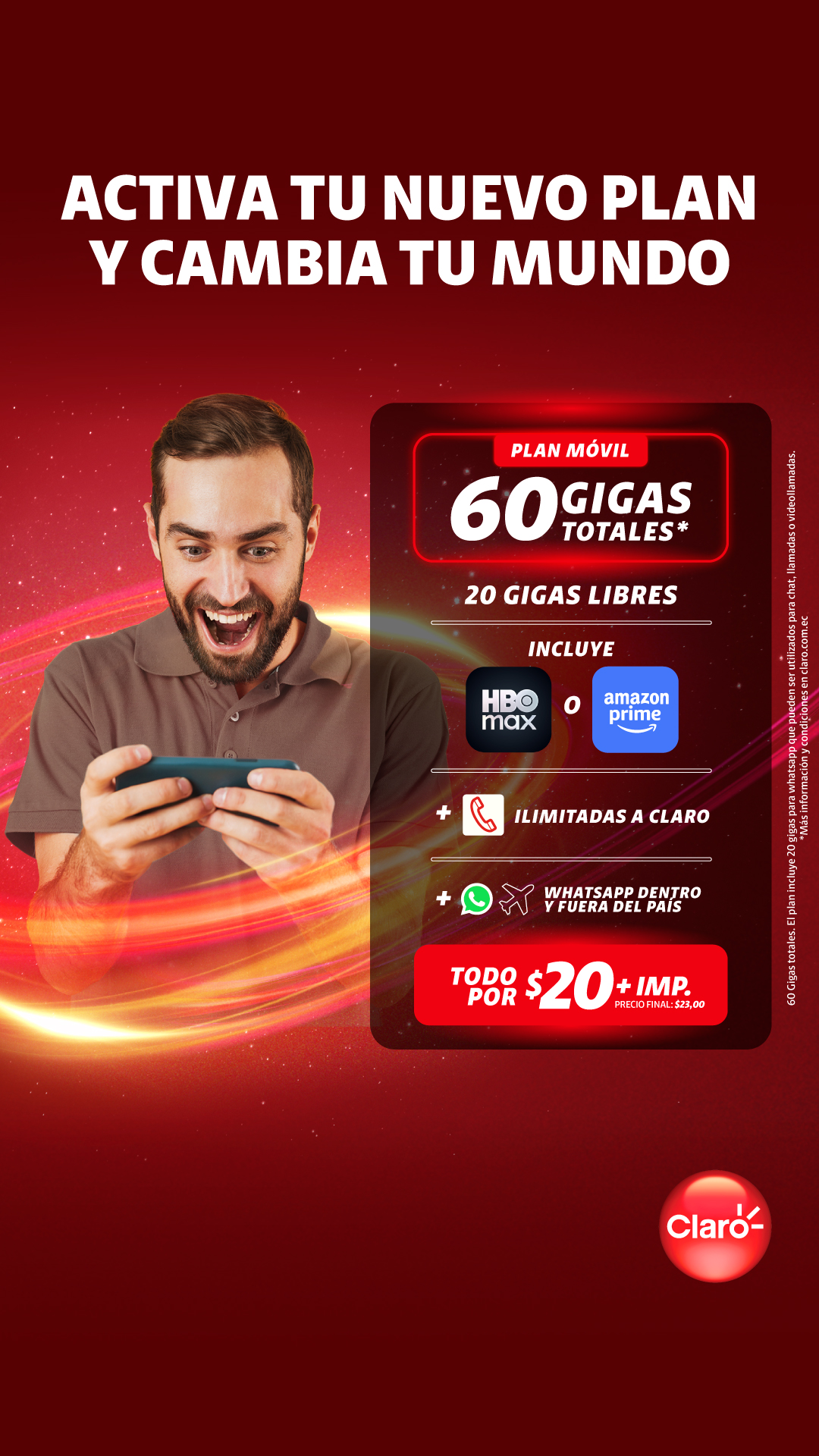 Claro Ecuador Facebook ad from Jan 19, 2026