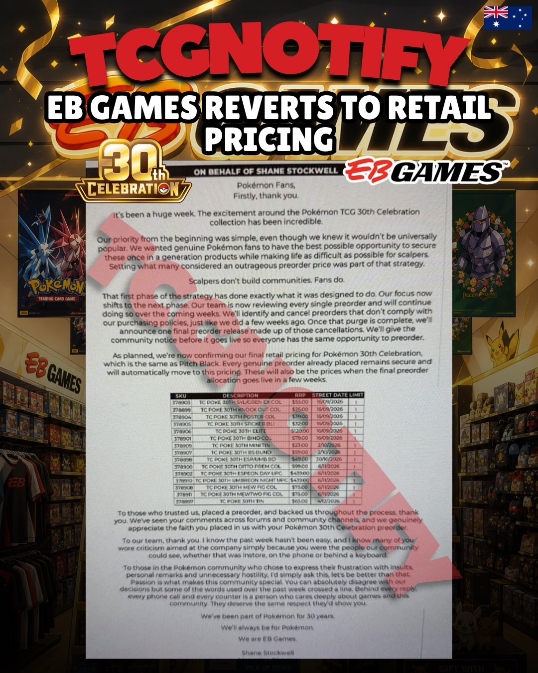 tcg.notify Facebook ad: Huge News for Australian Pokemon Fans
