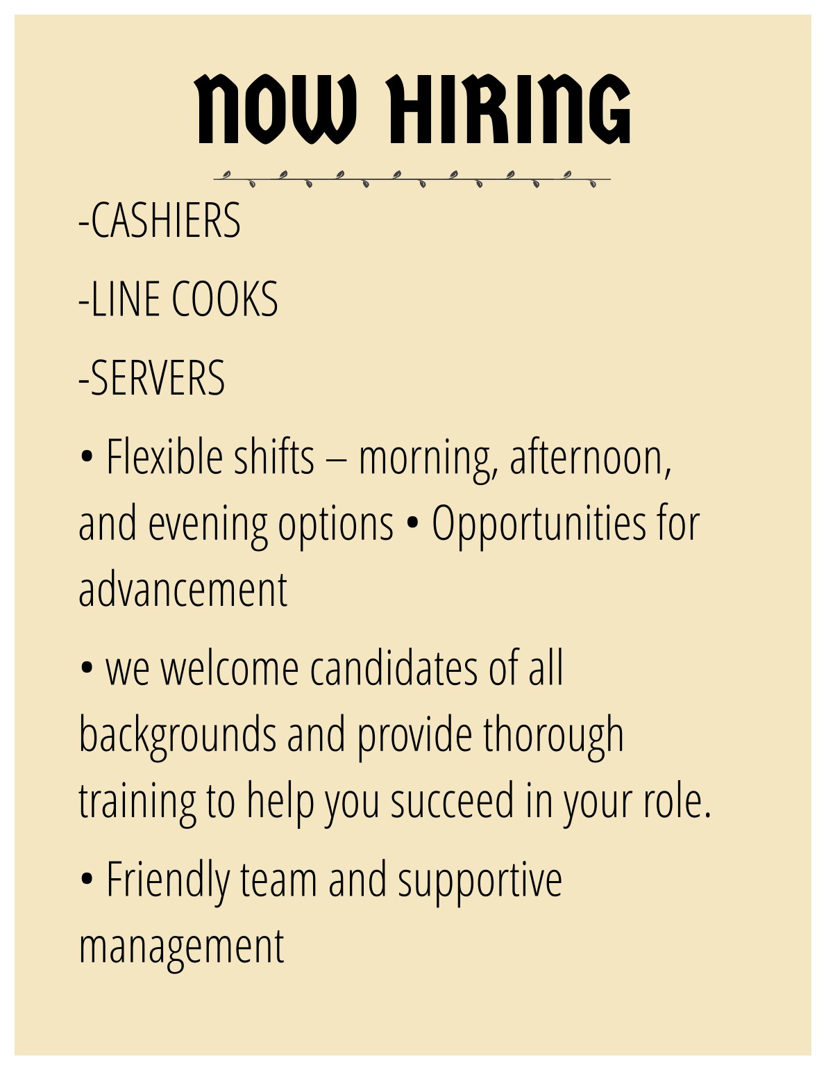 On The Way Café Facebook ad: On The Way Cafe Job Application Form