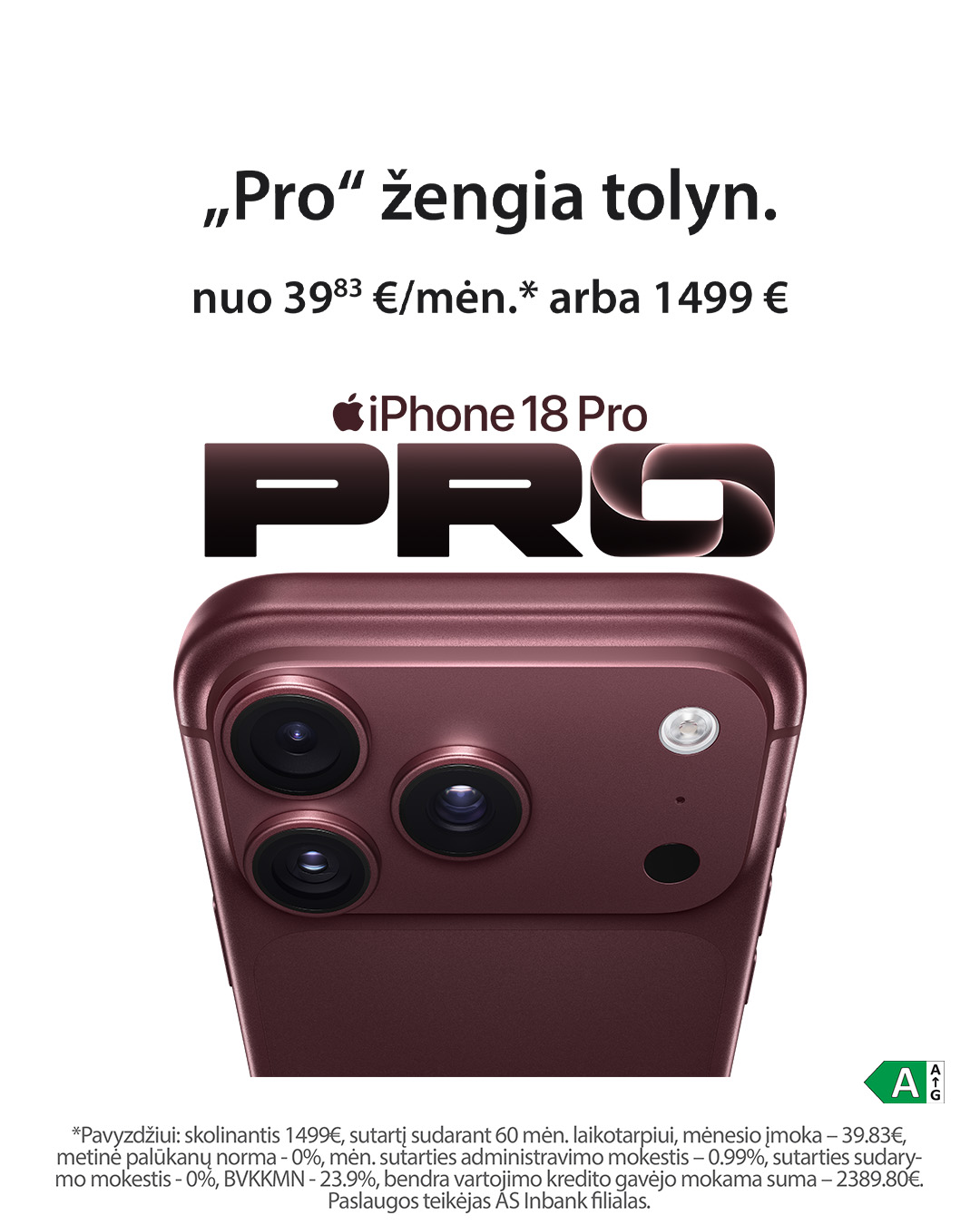 Pigu.lt Facebook ad: iPhone 18 Pro