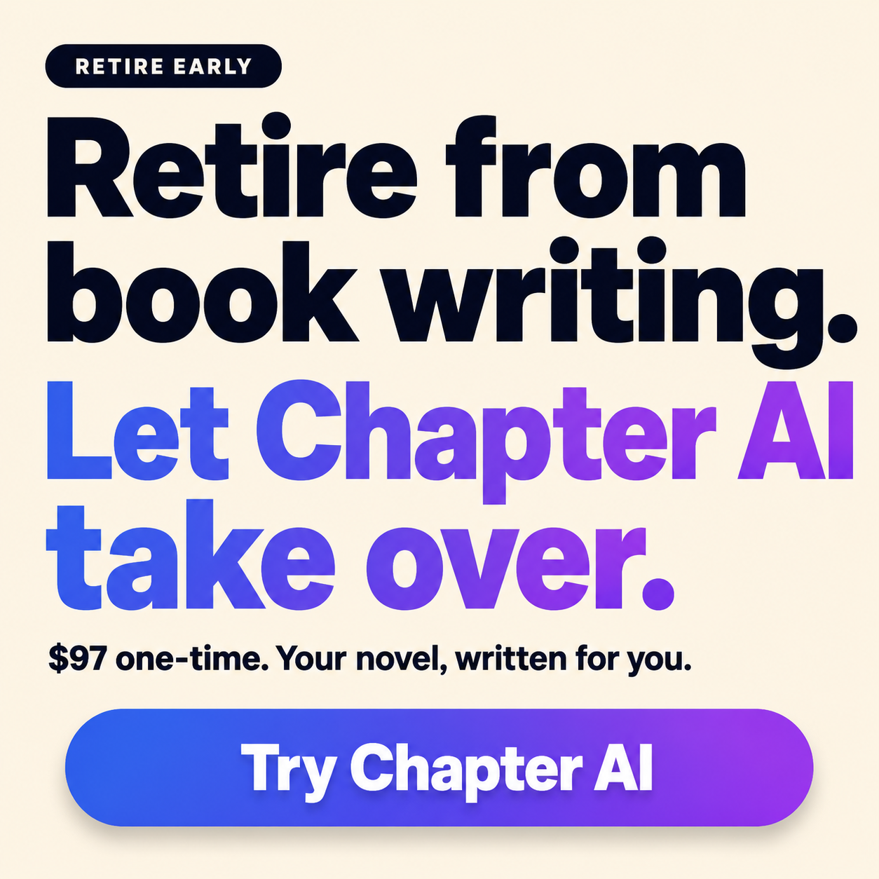 Chapter.pub Facebook ad: #1 Fiction Book AI