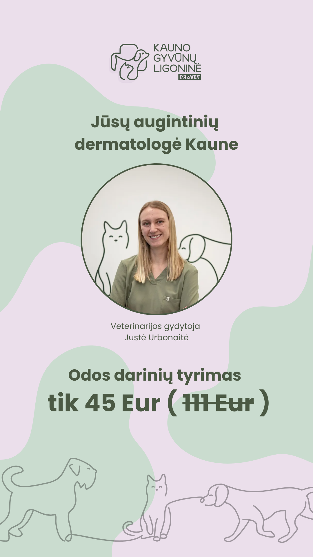 Kauno gyvūnų ligoninė Facebook ad from Sep 1, 2026