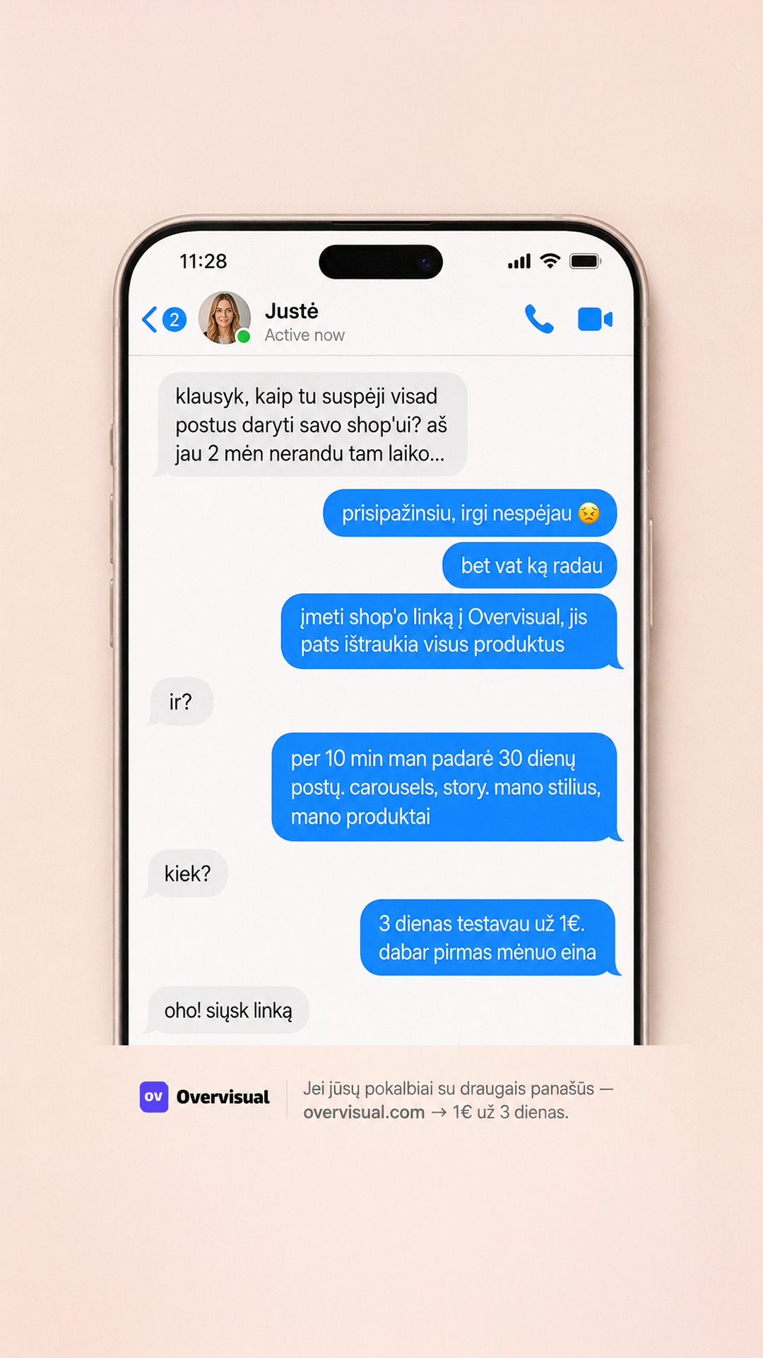Overvisual Facebook ad