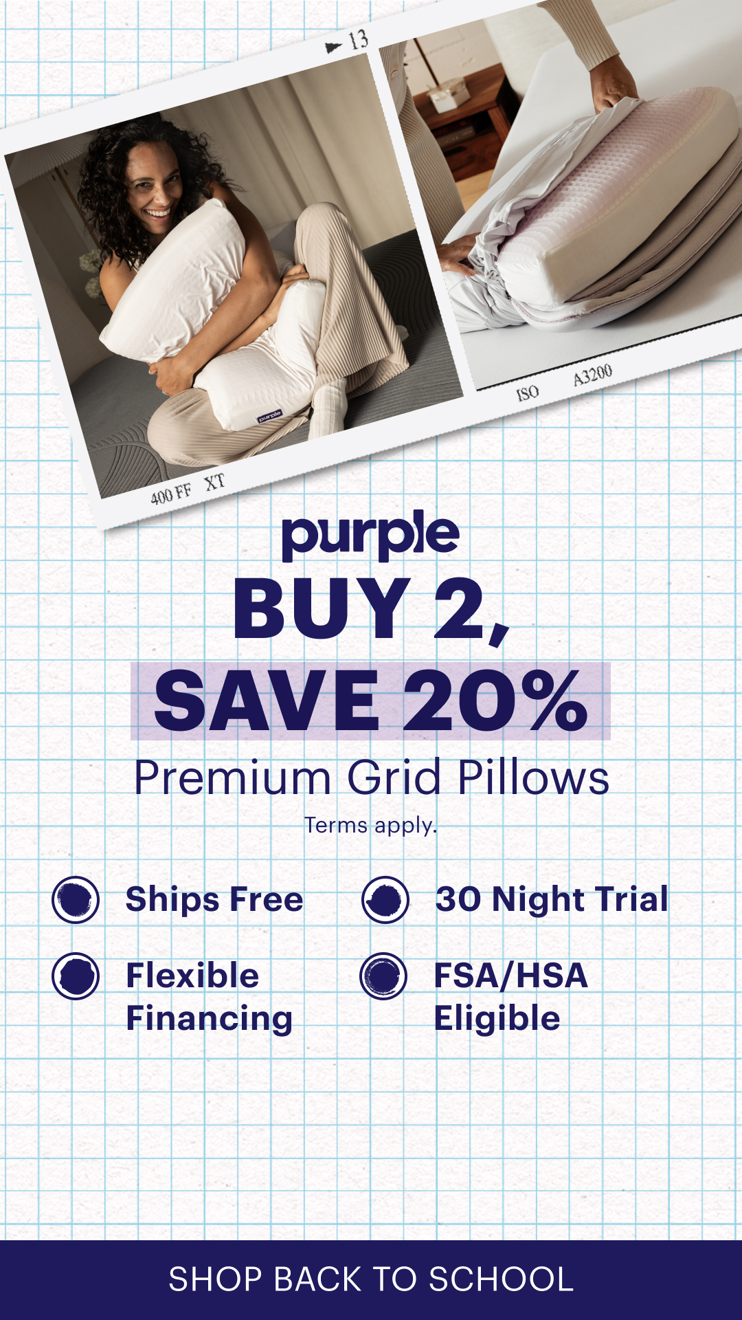 Purple Facebook ad