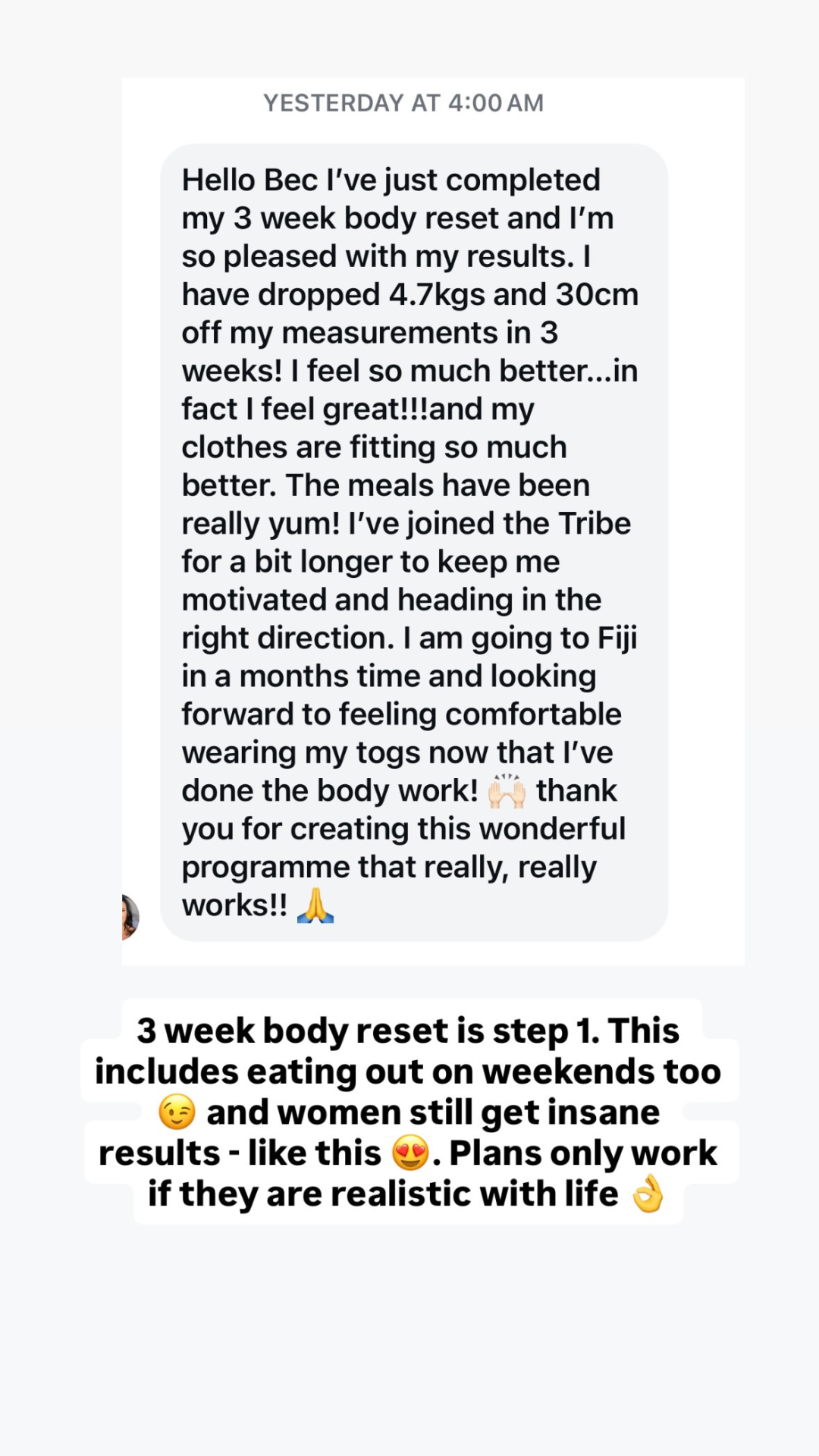 Health With Bec Facebook ad