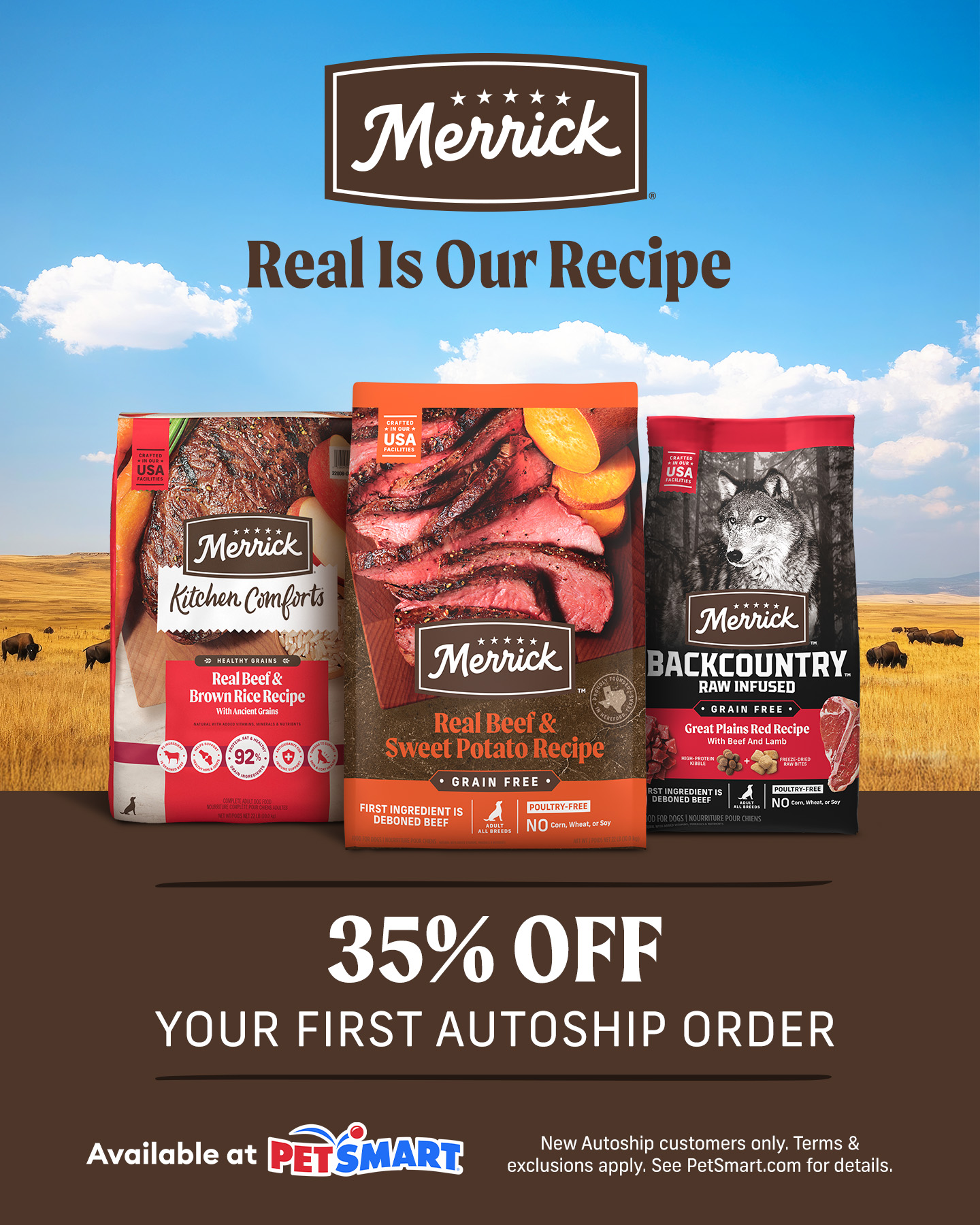 PetSmart Facebook ad: Save on Real Nutrition with Merrick