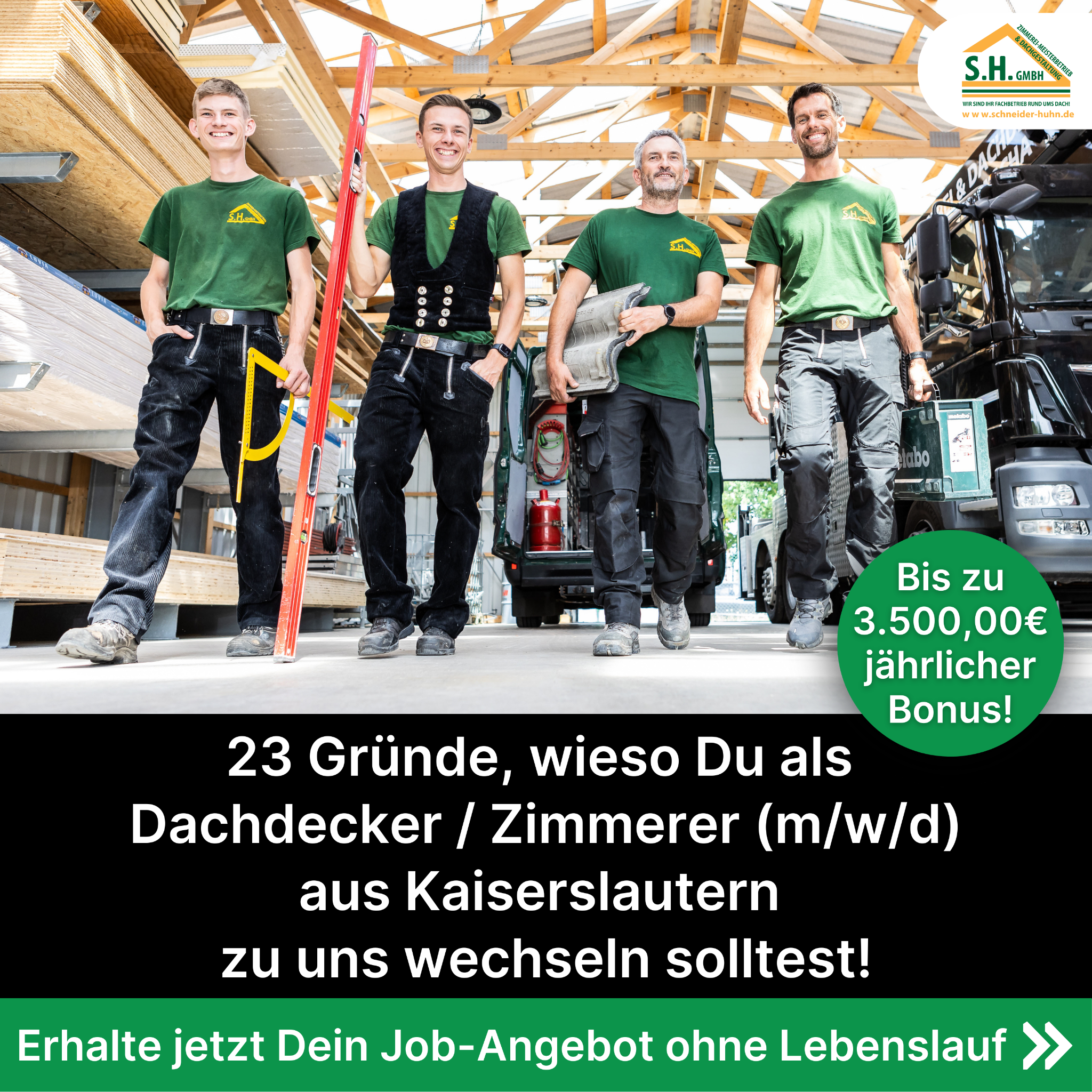 Candidate Flow Dachdecker Jobs Facebook ad: Du möchtest ein unwiderstehliches Job-Angebot?