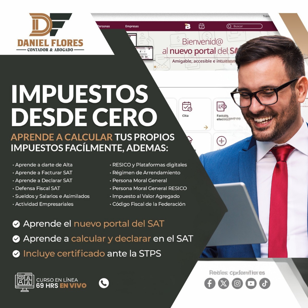 Daniel Flores Facebook ad: Diplomado de Impuestos