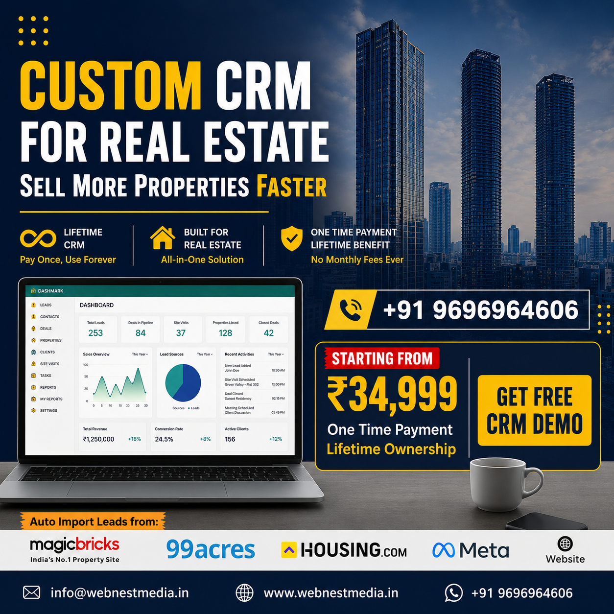 WebNest Media Facebook ad: Real Estate CRM Starting From ₹34,999