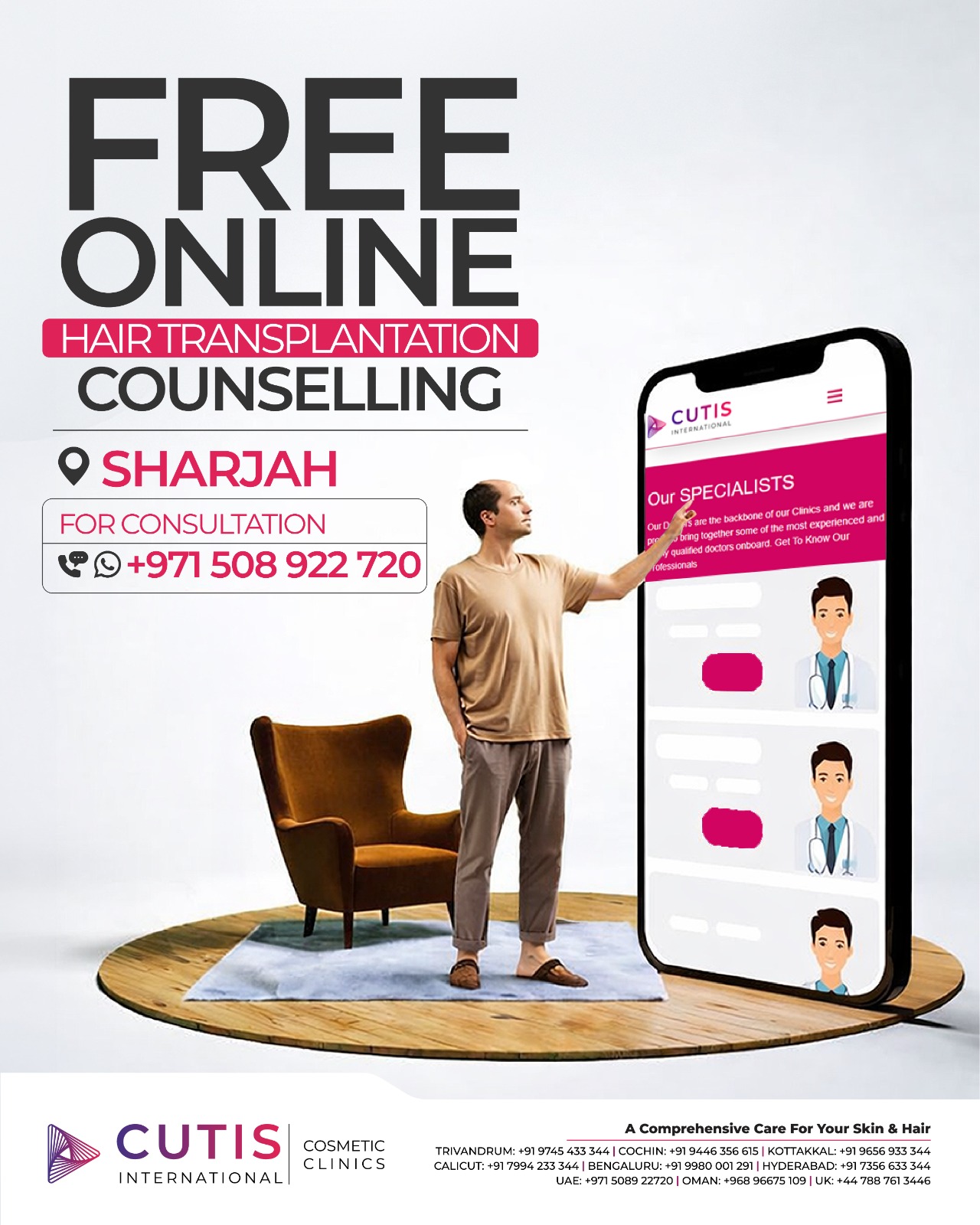 Cutis International Sharjah Facebook ad: Book your consultation now