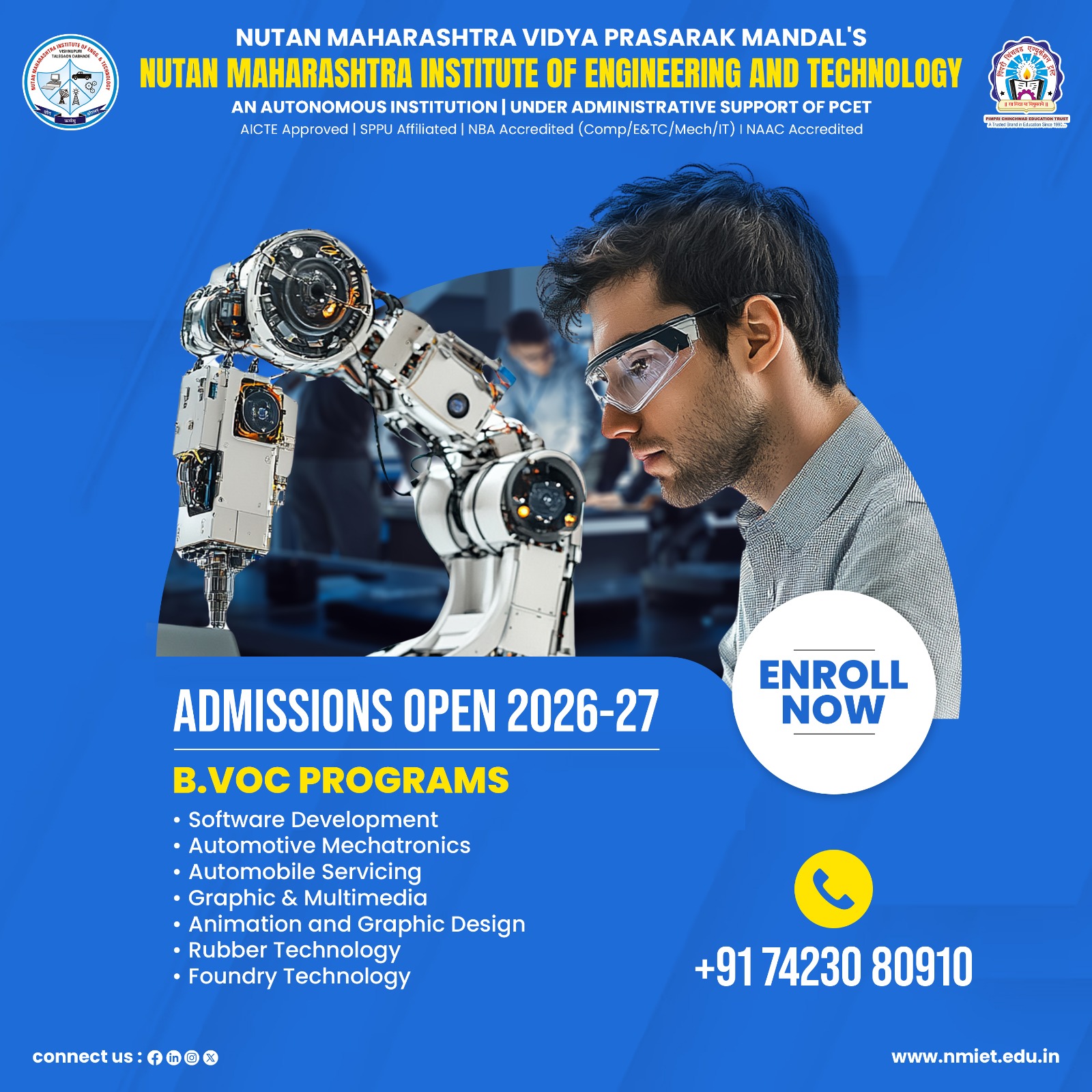 Nutan Maharashtra Institute of Engineering & Technology Facebook ad: Admissions Open for 2026-27