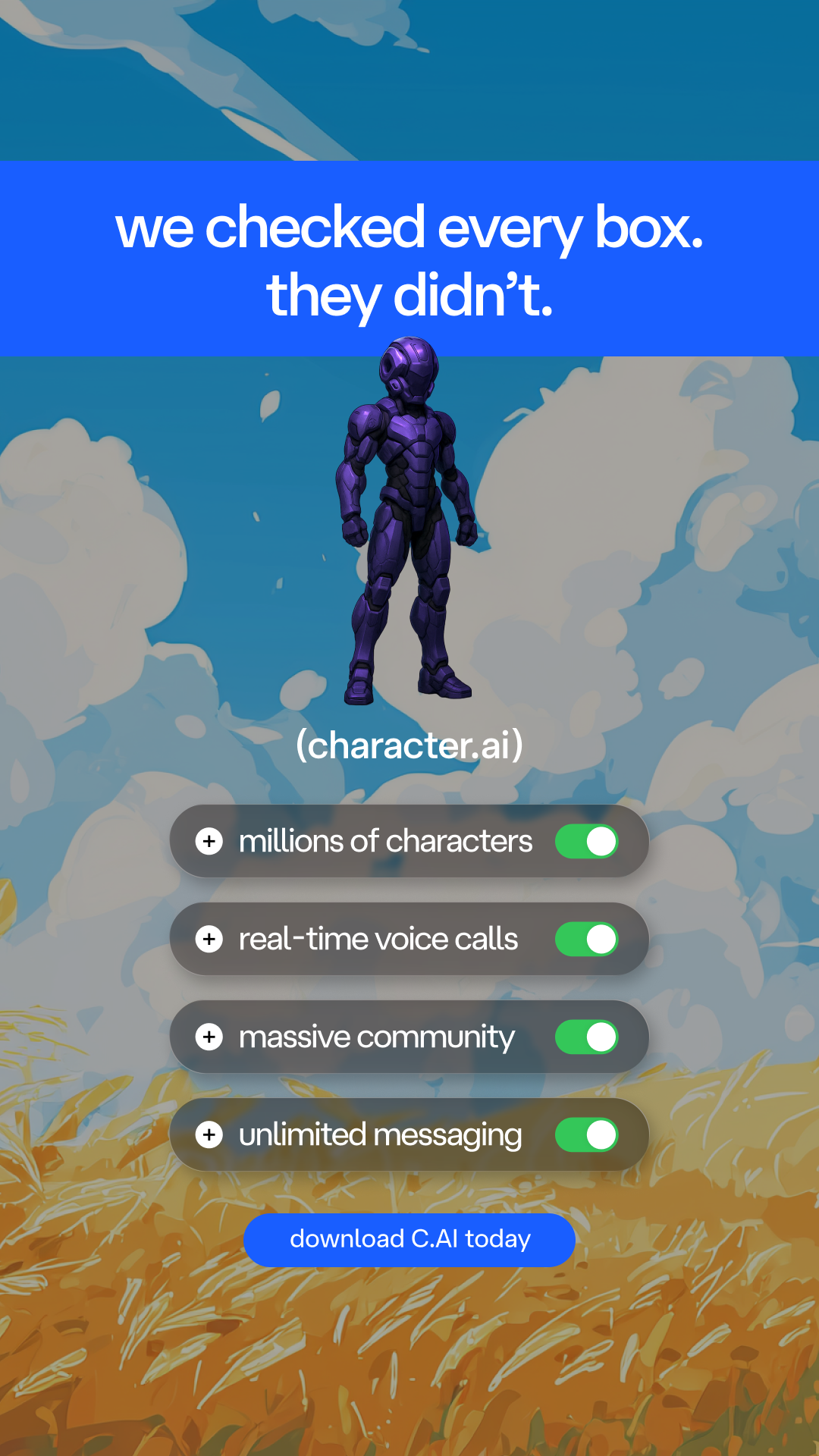 Character.AI Facebook ad