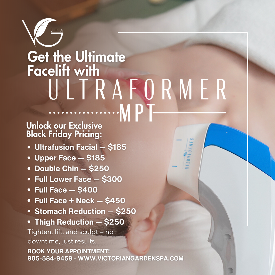 Victorian Garden Medical Spa Facebook ad: The Ultimate Body Contouring Experience, Black Friday…