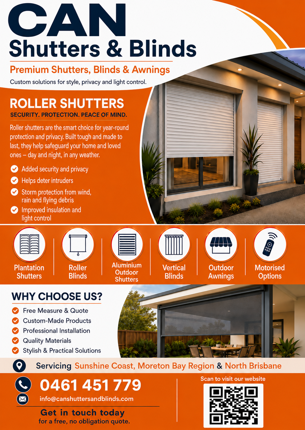 CAN Shutters & Blinds Facebook ad: Local Shutters, Blinds & Awning Specialists