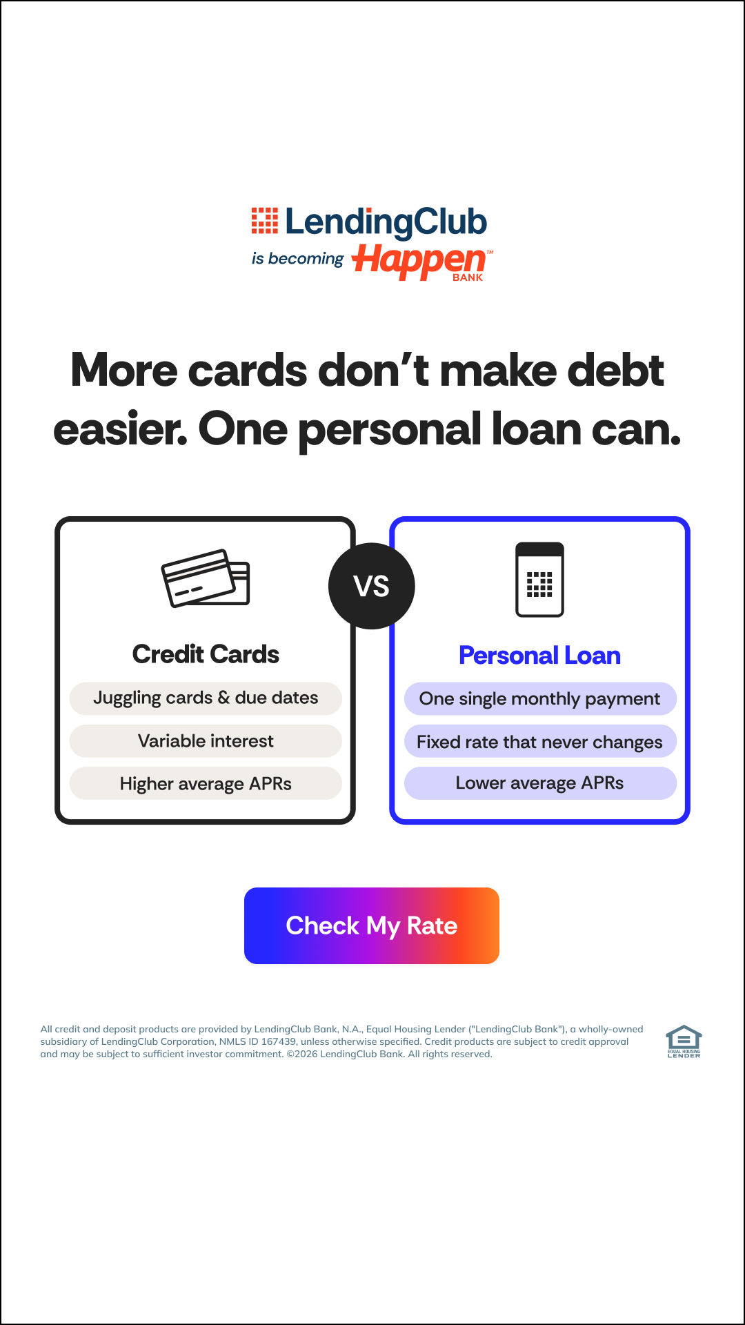 LendingClub Facebook ad