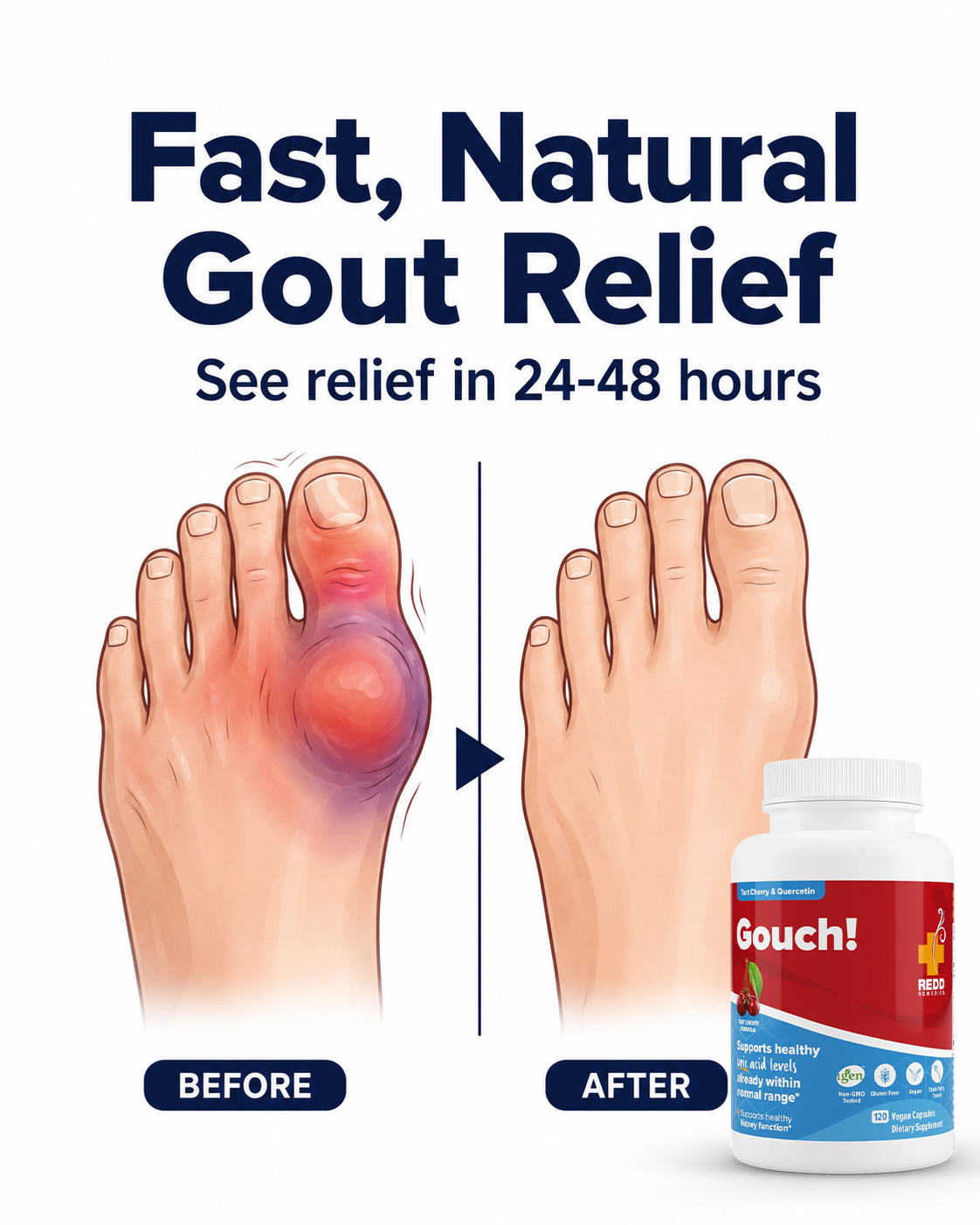 Redd Remedies Facebook ad: I've had gout for 12 years.