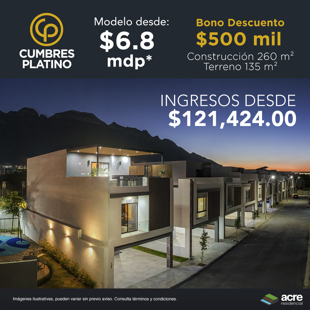Cumbres Platino Facebook ad: 2 niveles desde $5,950,000