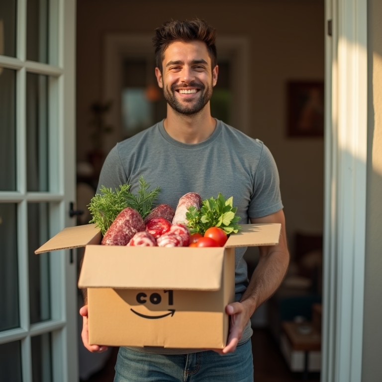 Brief Review Facebook ad: Meat Delivery Subscription.