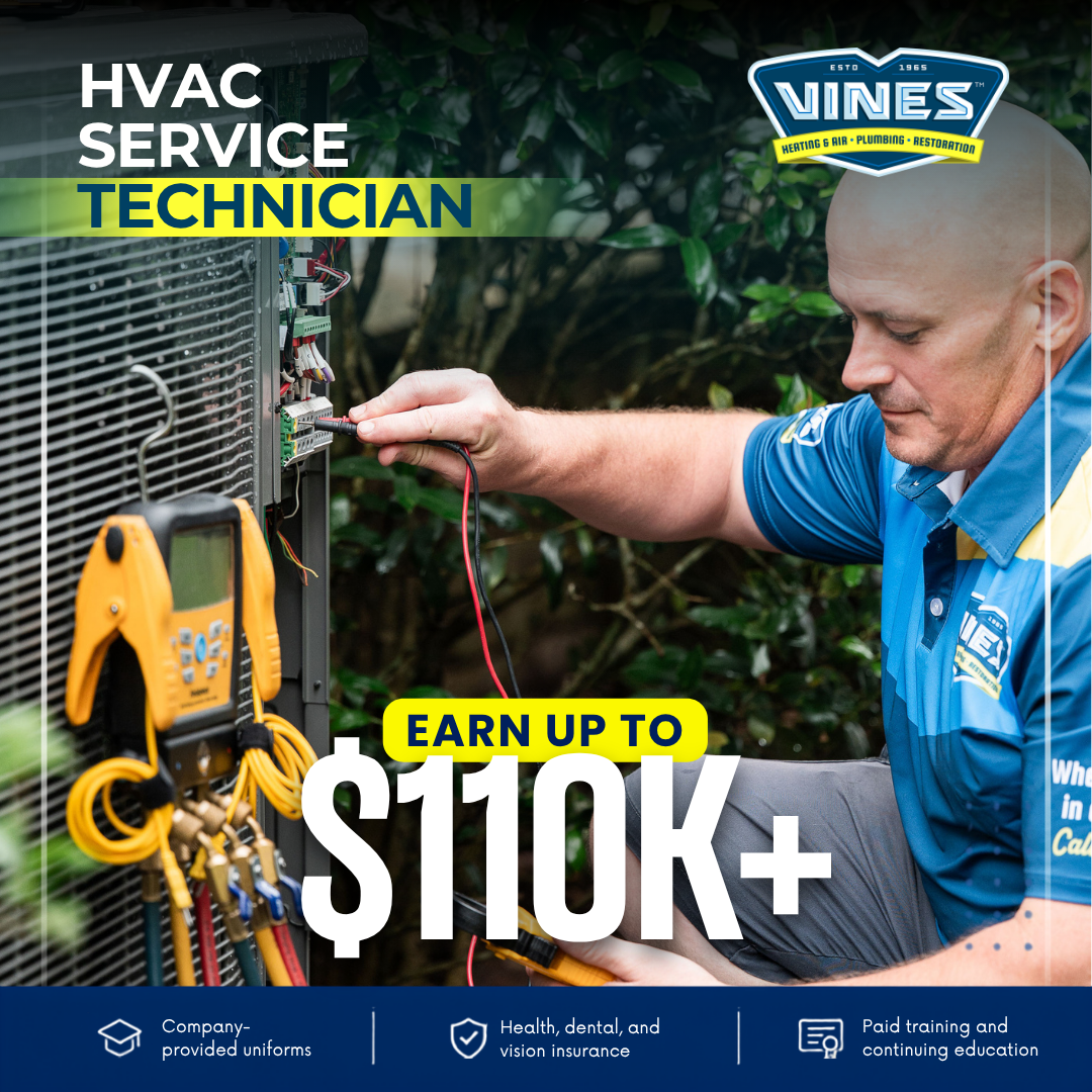 Vines Heating & Air, Plumbing, Restoration Facebook ad