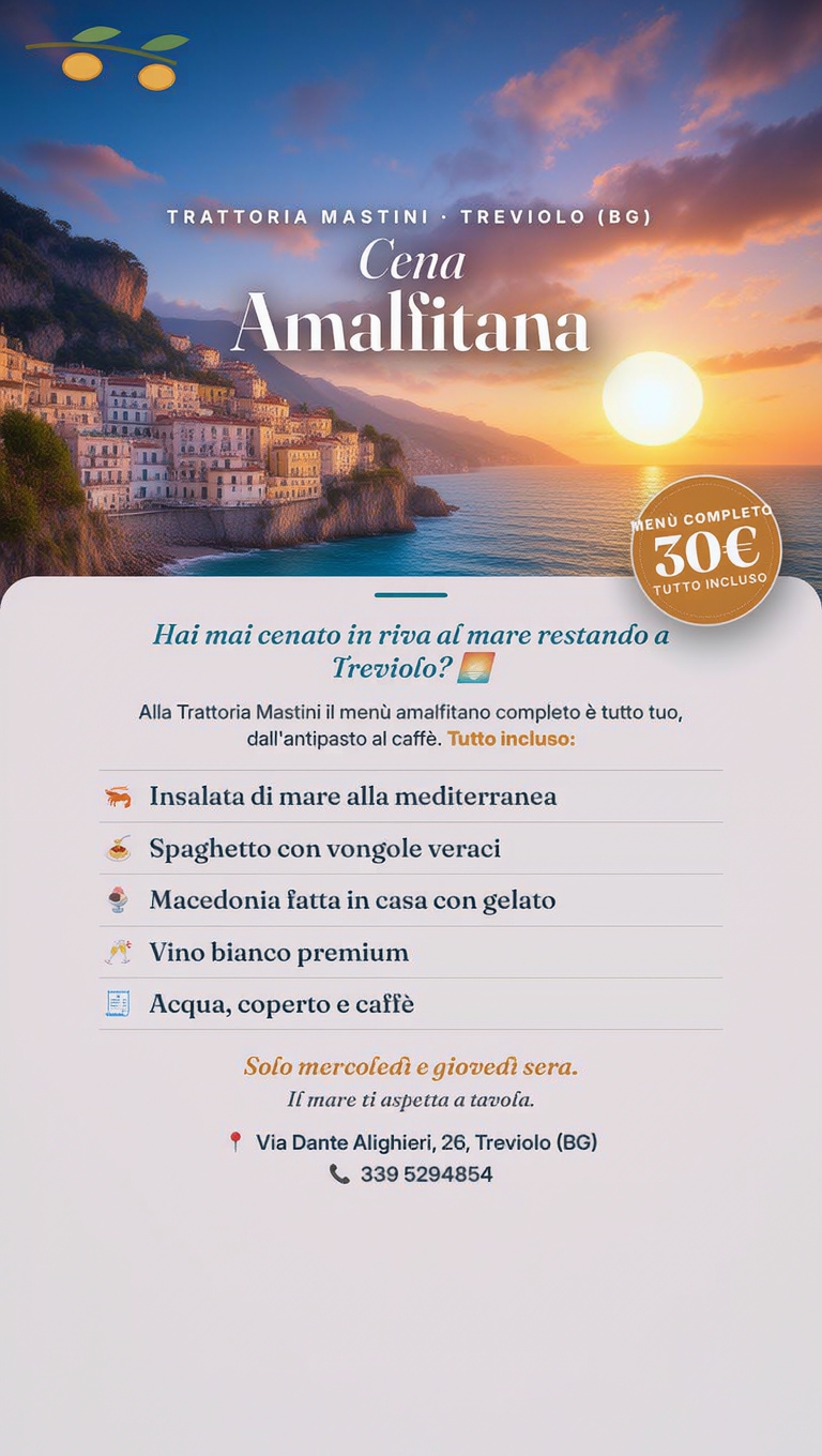 Trattoria Mastini Facebook ad: Menù Amalfitano