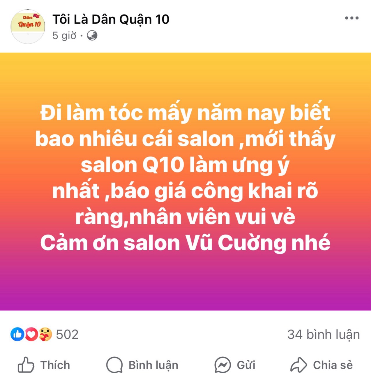 VŨ CƯỜNG HAIR SALON - 286 Vĩnh Viễn, Q.10, Tp.HCM Facebook ad