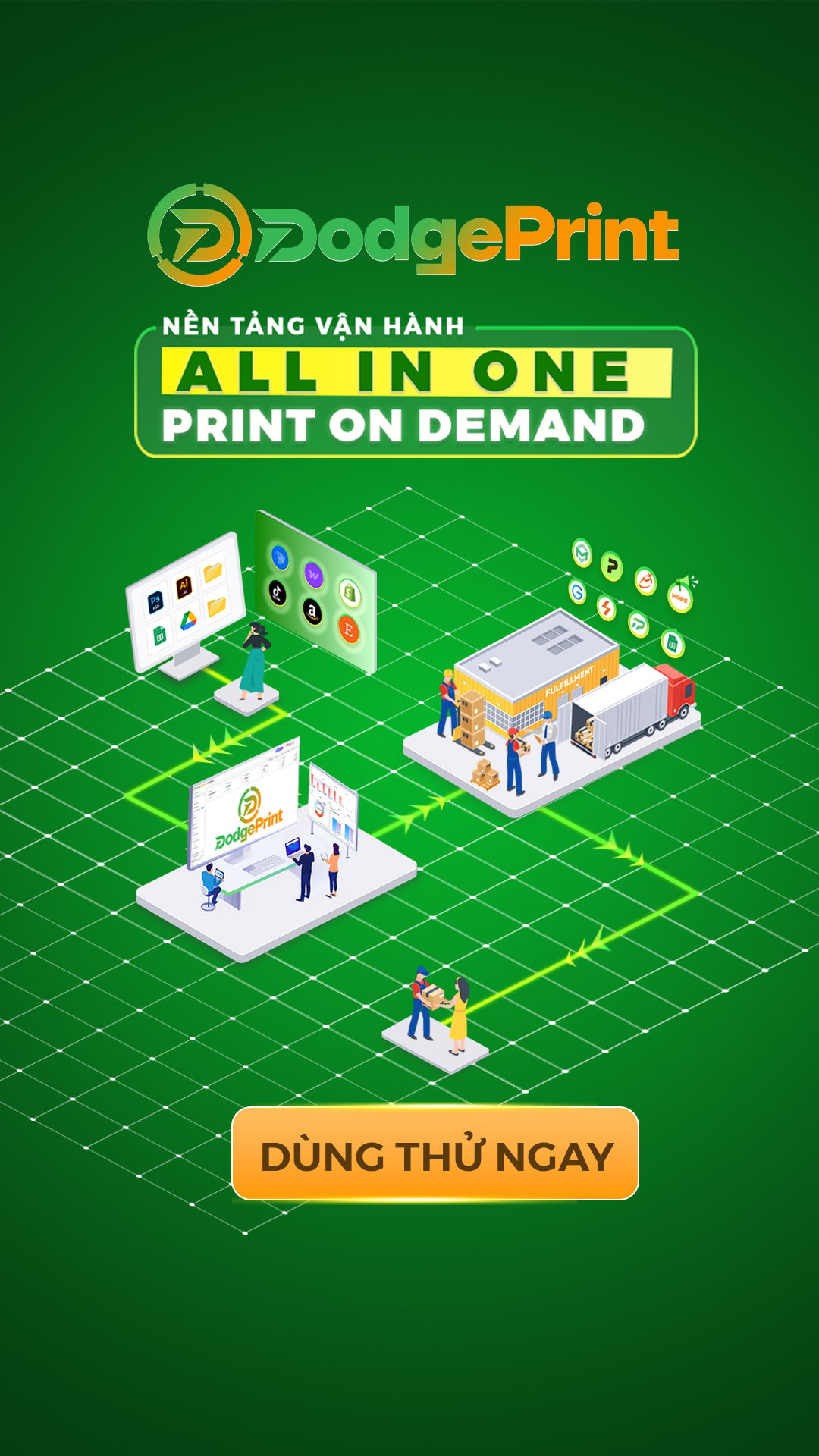 DodgePrint Facebook ad: TỐI ƯU 70% HIỆU SUẤT VẬN HÀNH POD…