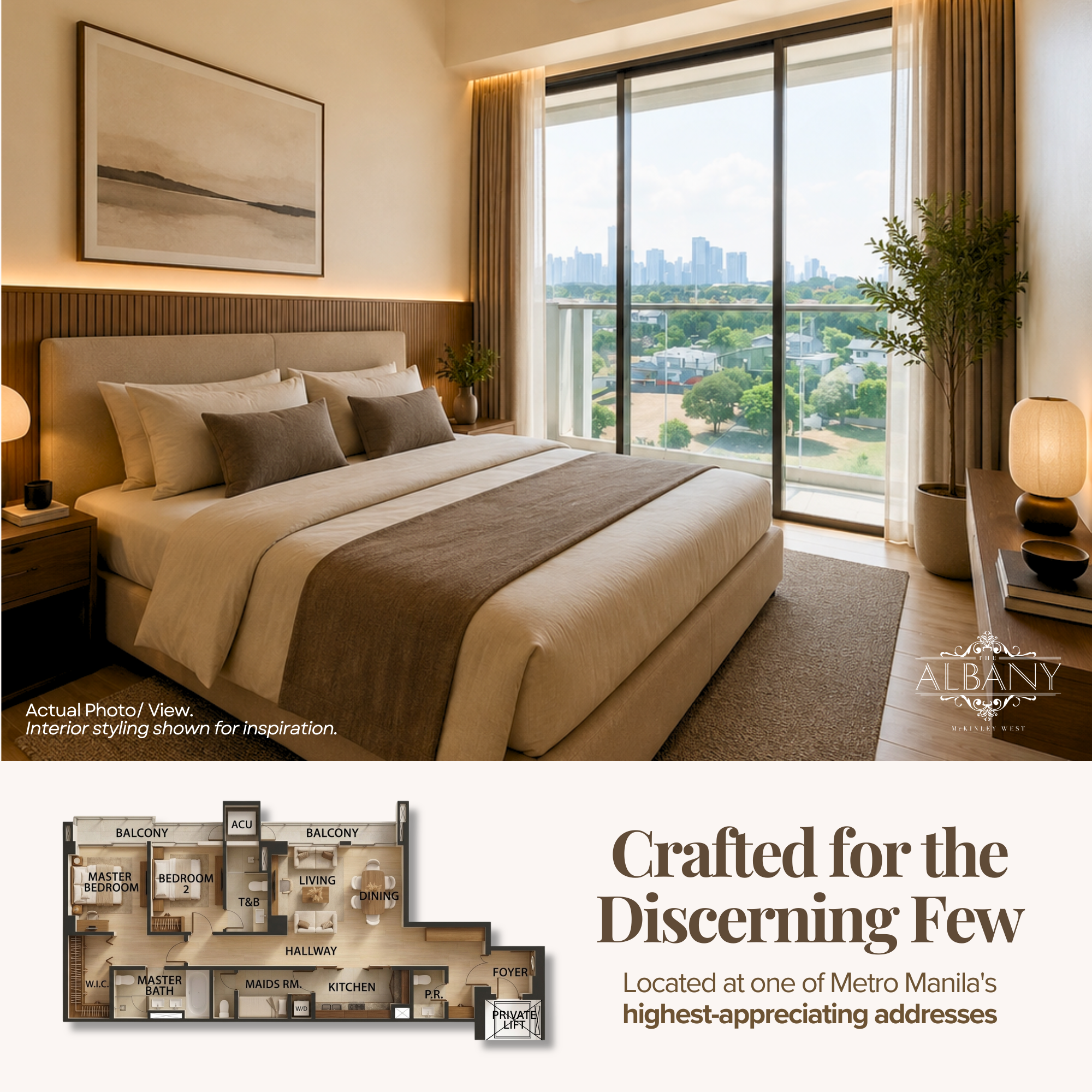 Premium Lots & Condos PH by Megaworld Facebook ad: Steps from BGC. Minutes from Forbes Park.