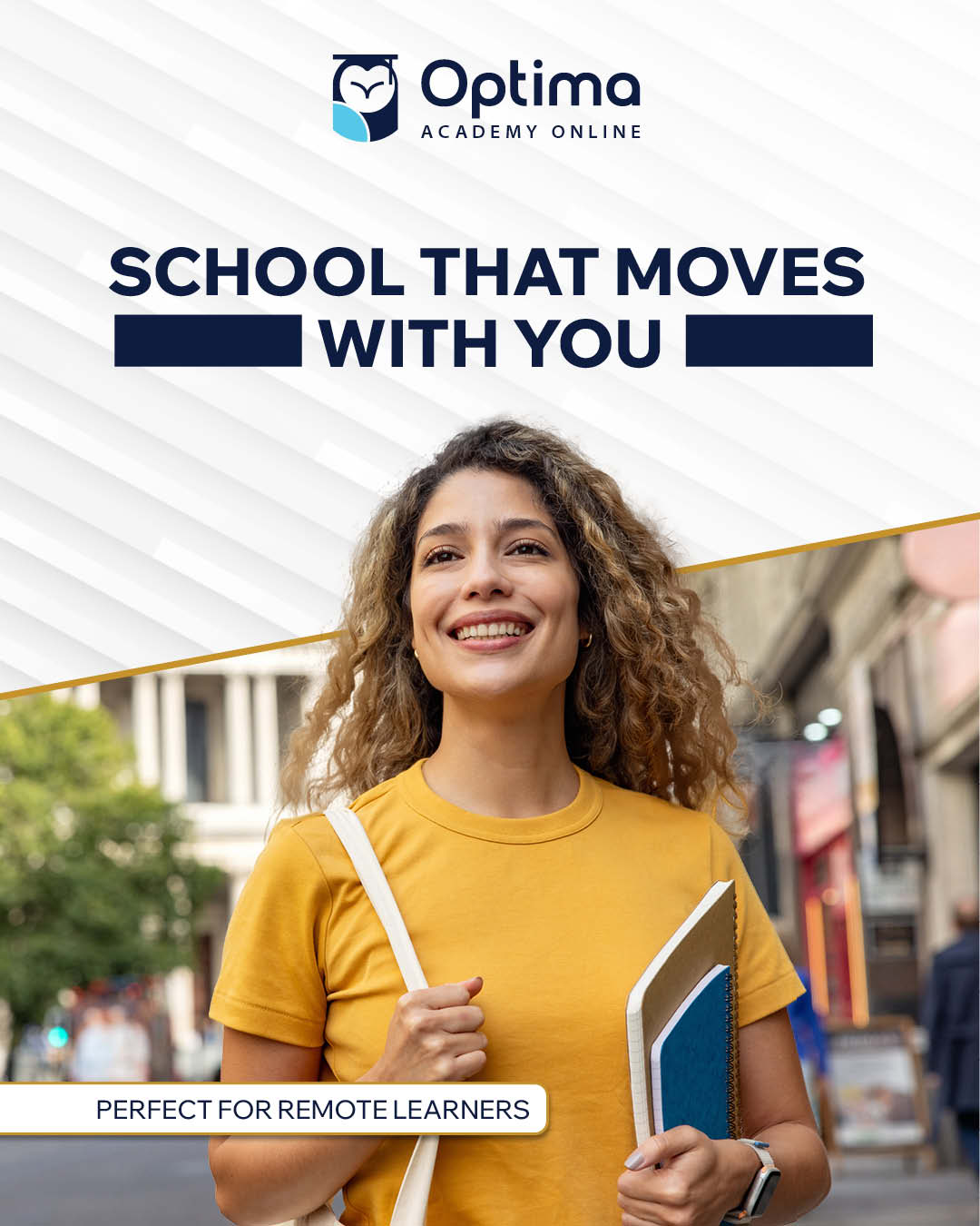 Optima Academy Online Facebook ad: K-12 Courses. Tuition-Free in FL.