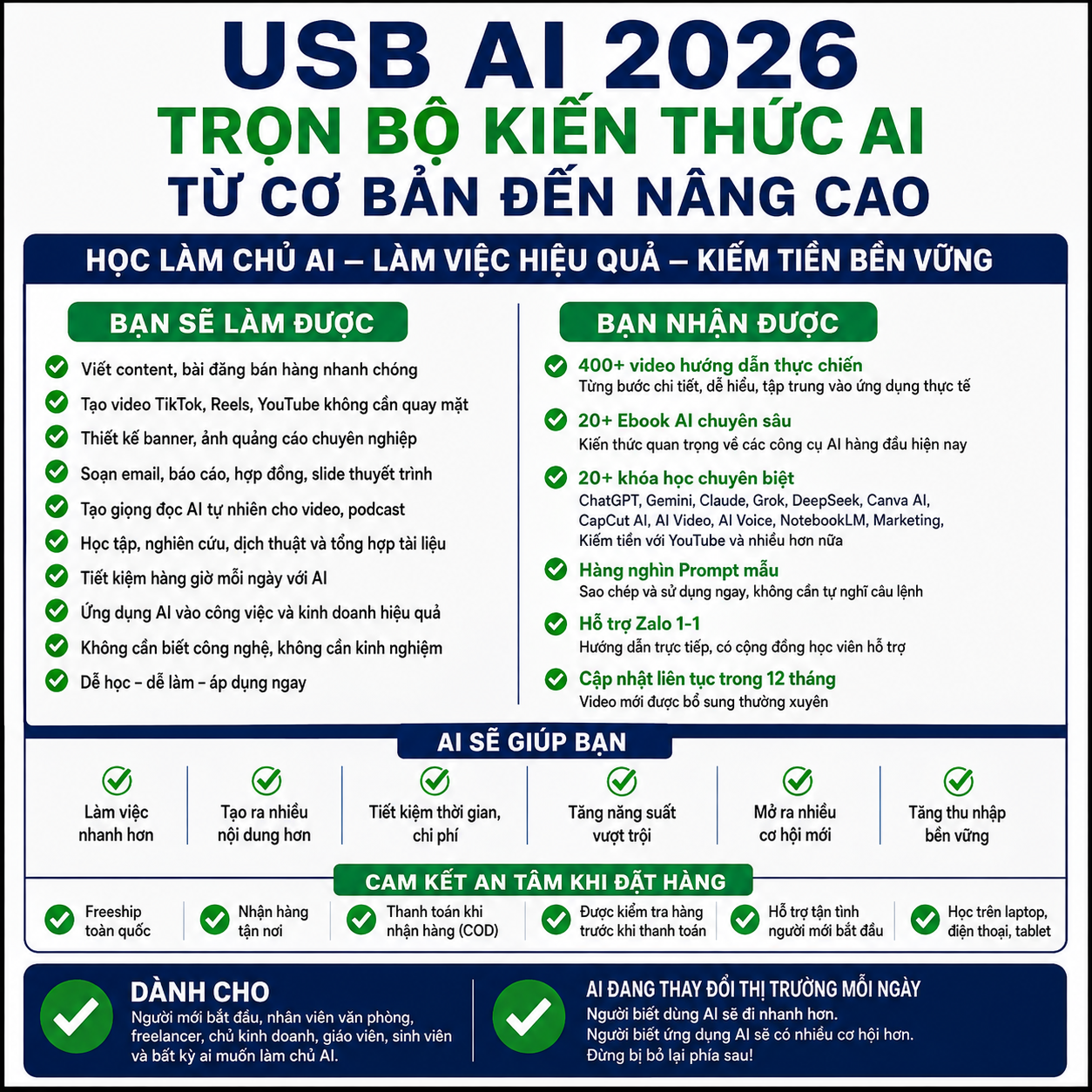 AI Cho Người Mới - USB AI Facebook ad: Trọn Bộ AI Từ A-Z Chỉ 299K, Dành Cho Người Mới