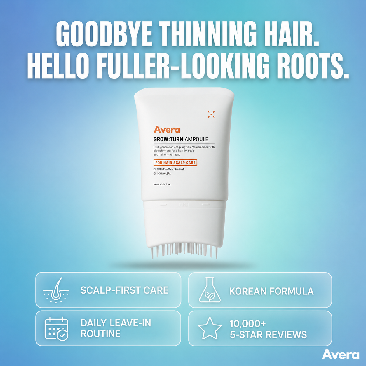 Avera Facebook ad: Korea's #1 Hair Growth Serum