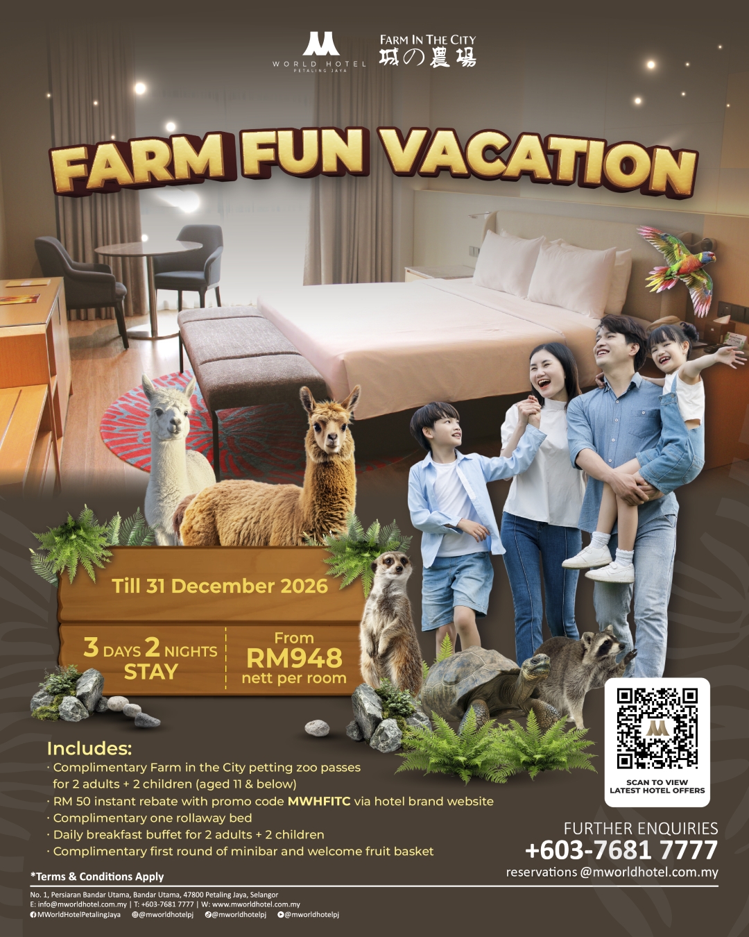 M World Hotel Petaling Jaya Facebook ad: Enter Promo Code: MWHFITC for Instant Rebate