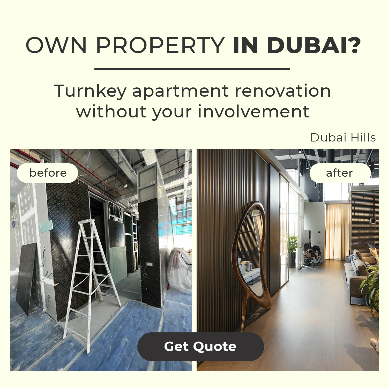 Trust Group Construction LLC Facebook ad: Do you own an apartment or villa in…