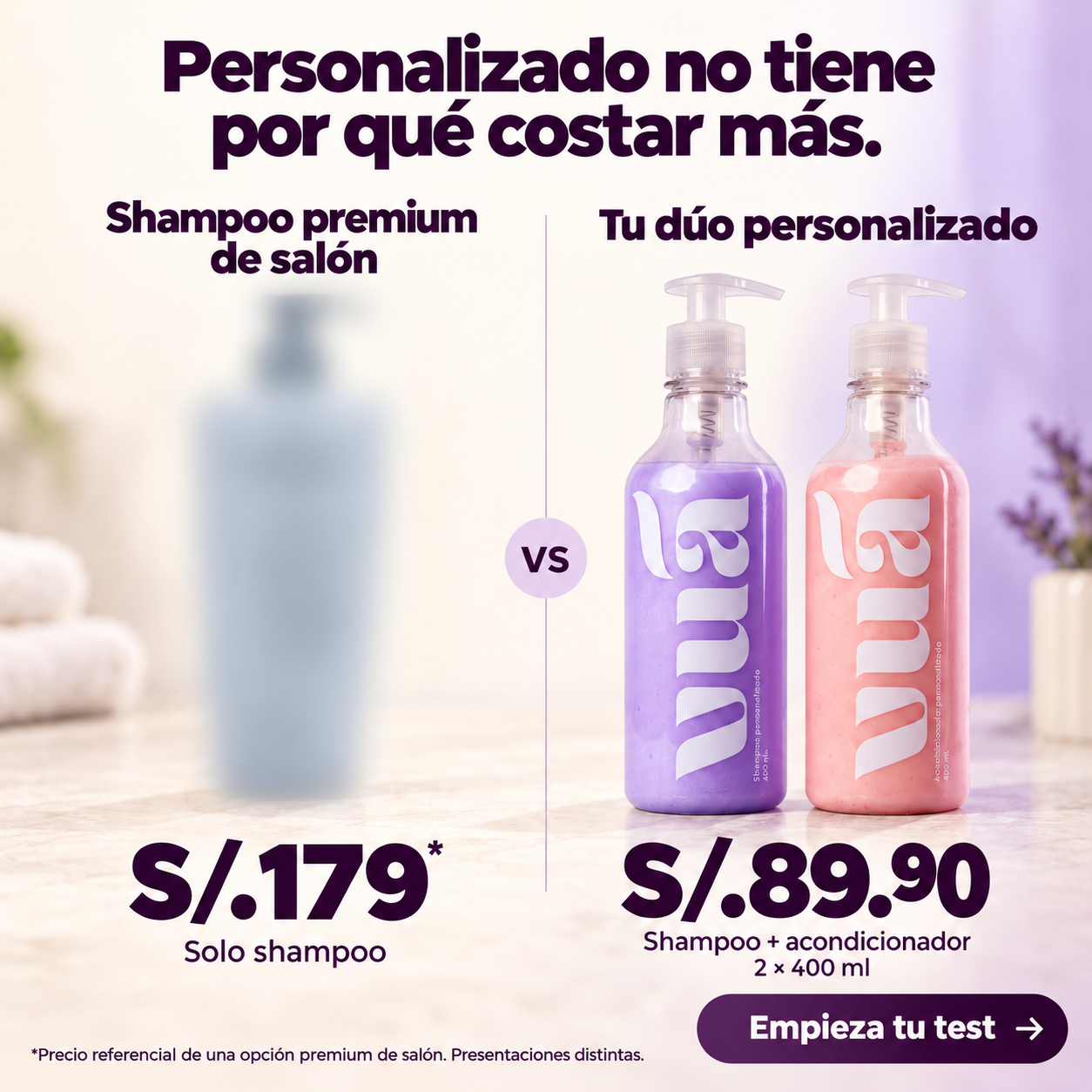 Vua Perú Facebook ad: Shampoo hecho para ti