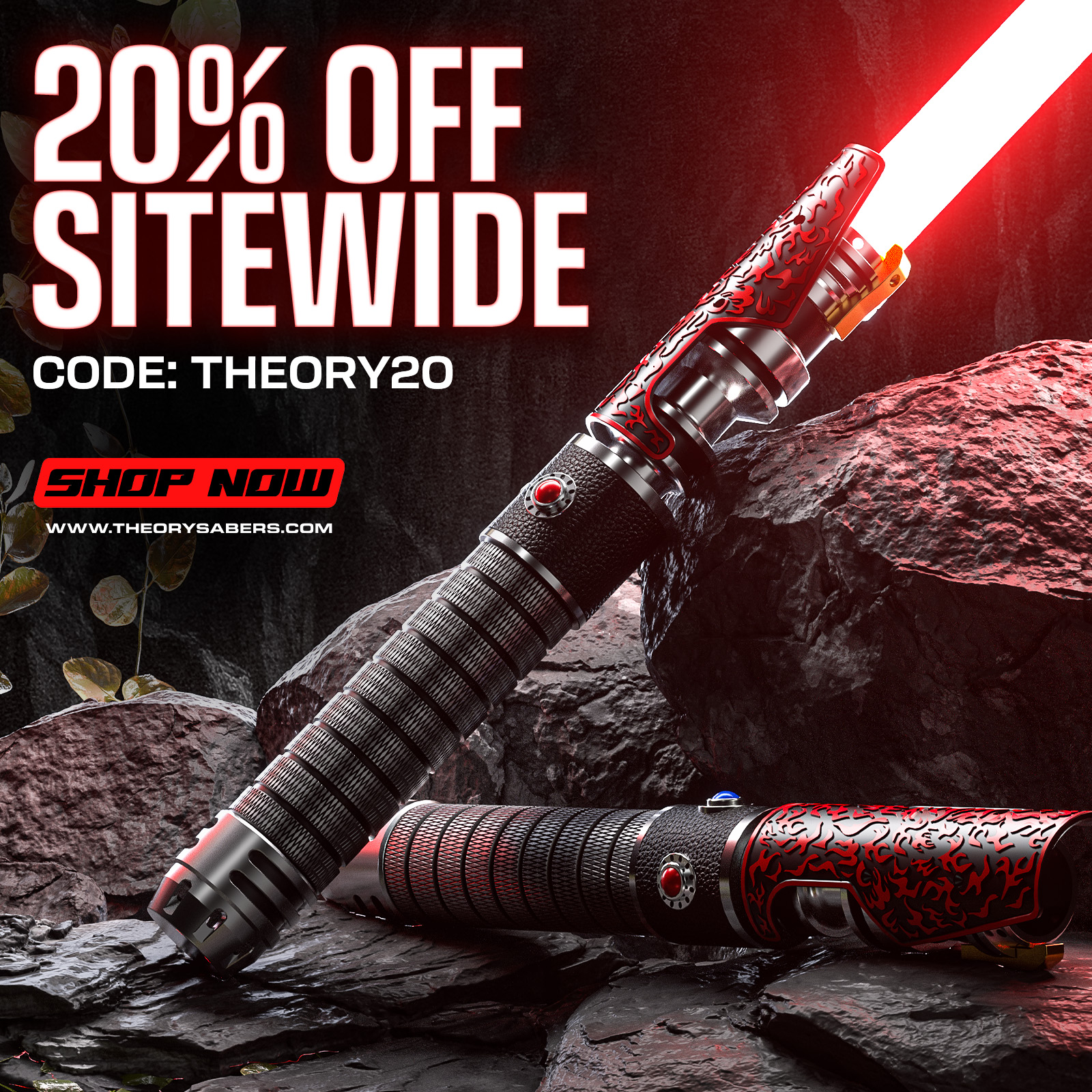 Theory Sabers Facebook ad: BIGGEST SALE OF THE YEAR