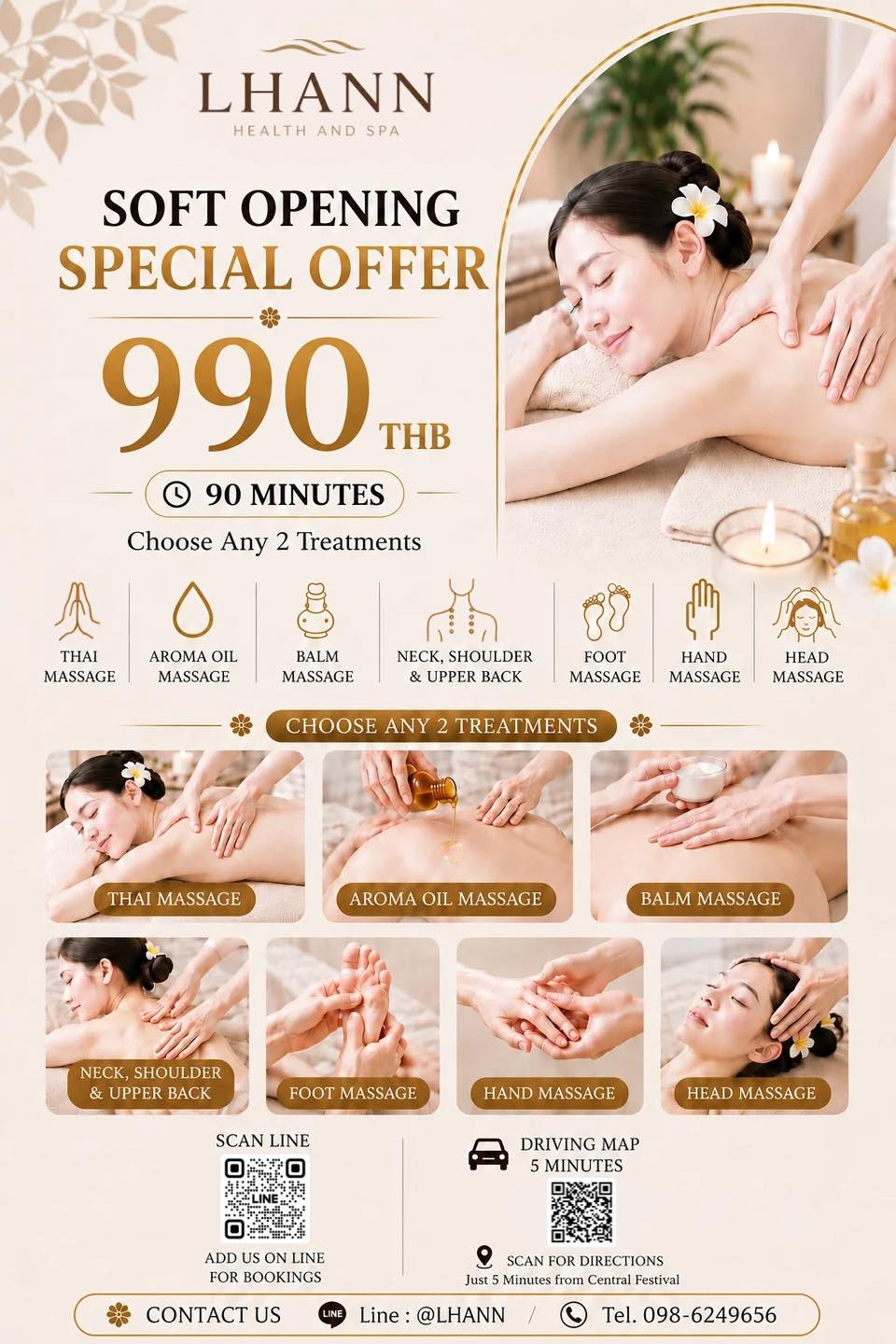 LHANN Health and Spa Chiang Mai Facebook ad: SOFT OPENING · A REFINED LANNA EXPERIENCE