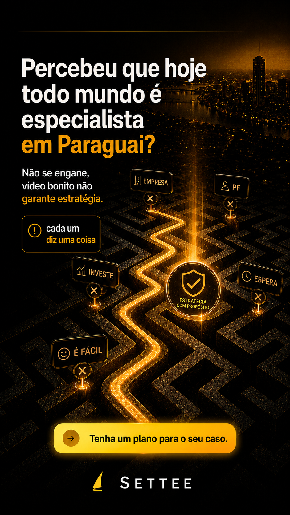 Settee Facebook ad: Diagnóstico de Realocação no Paraguai · Settee