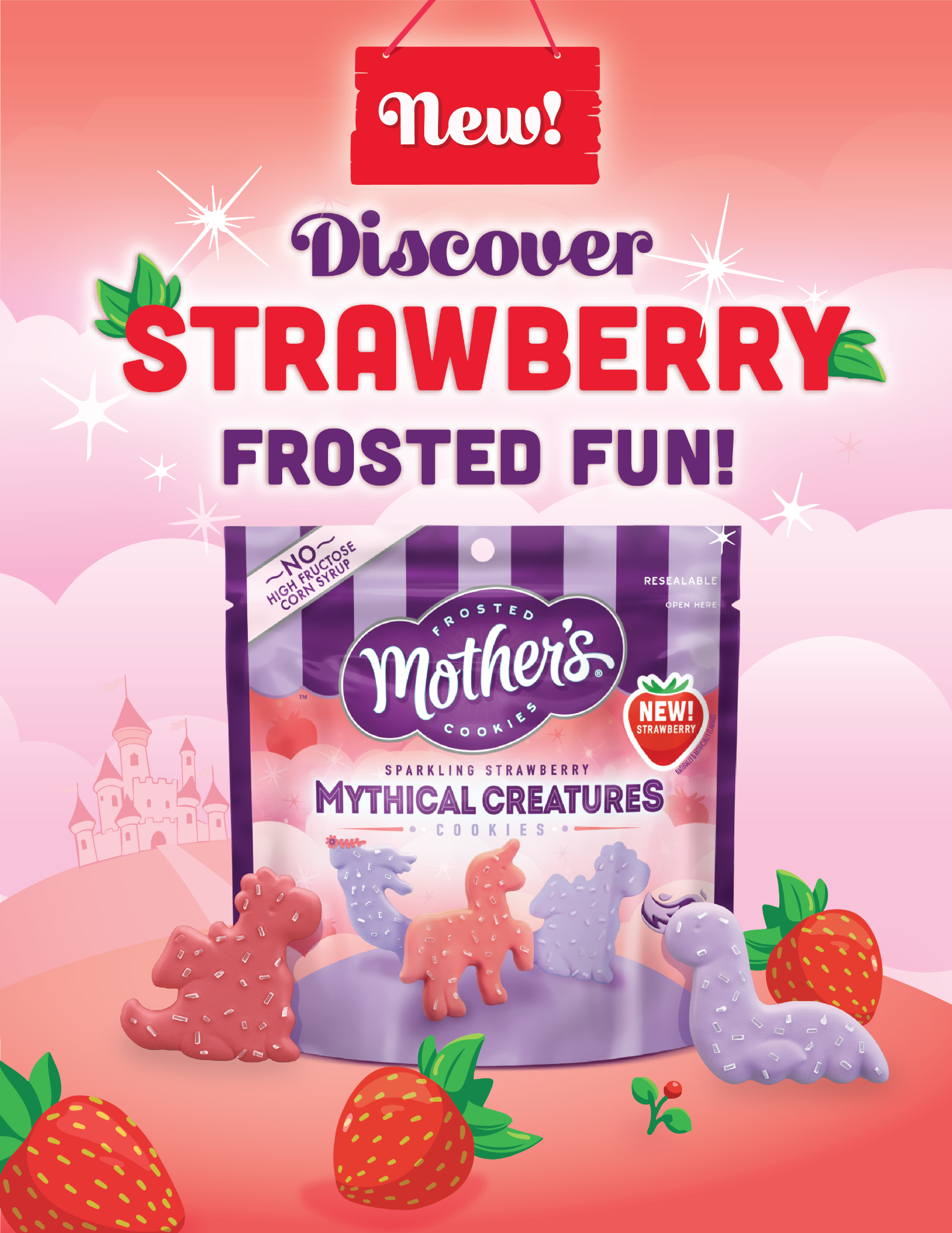 Mother's Cookies Facebook ad: Discover Strawberry Frosted Fun