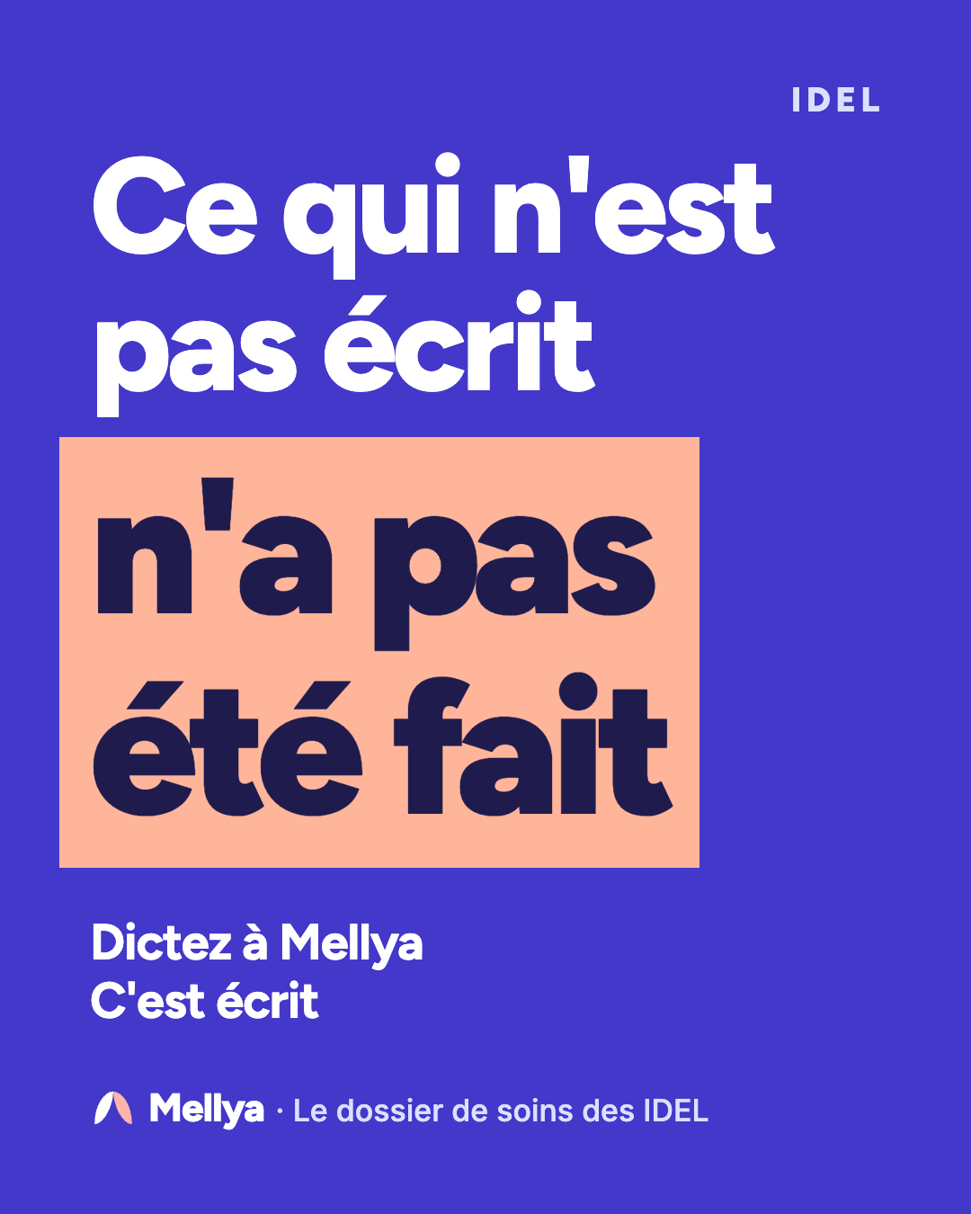 Mellya Facebook ad: Gardez une trace de vos soins