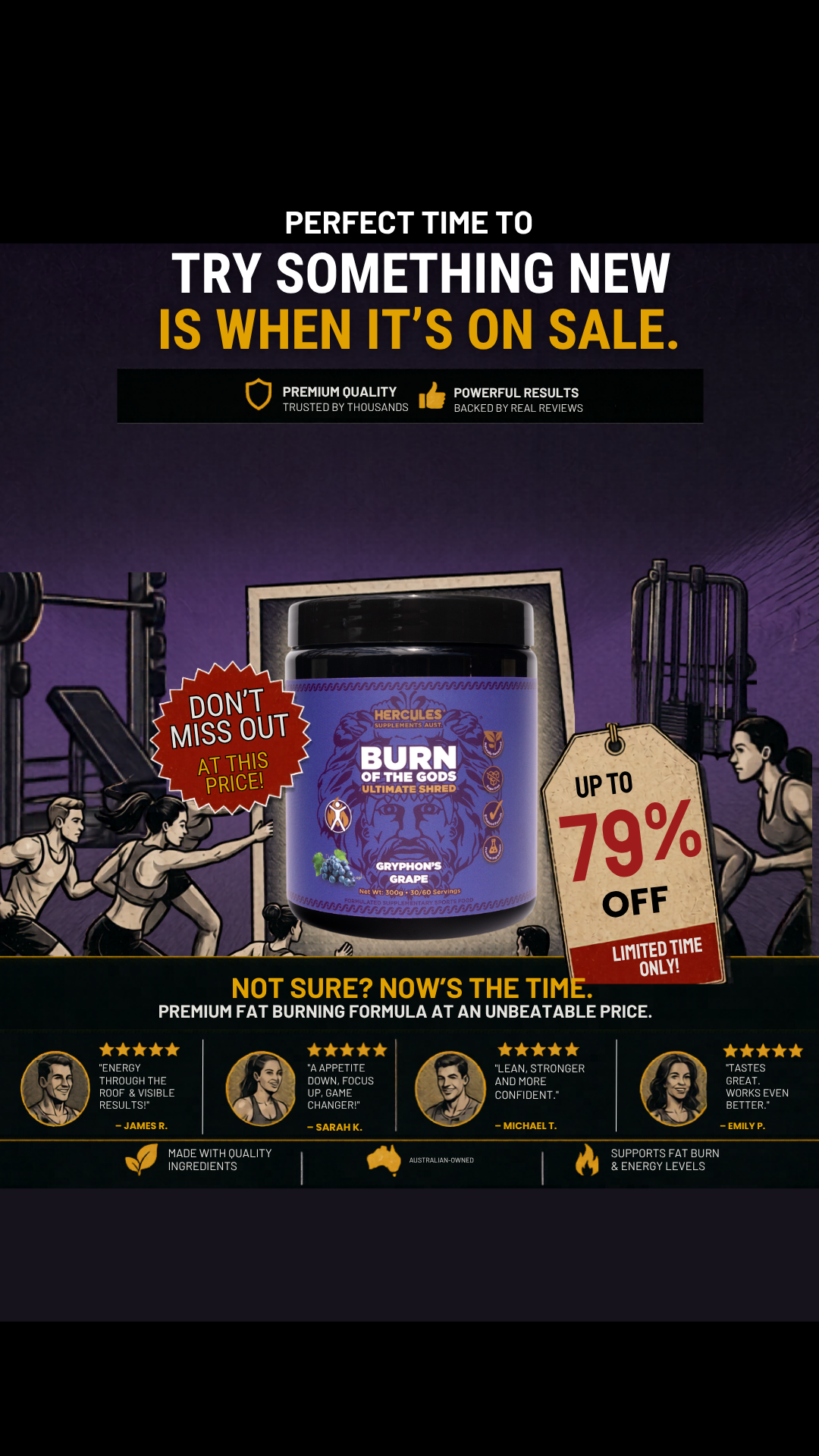 Hercules Supplements Aust Facebook ad
