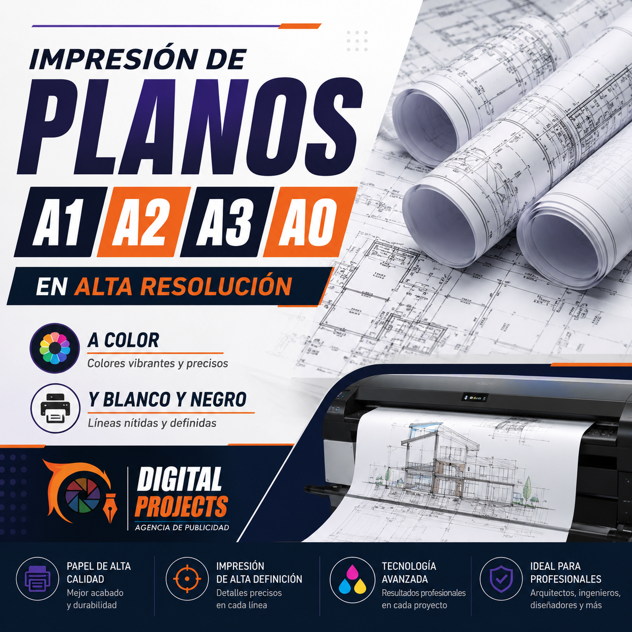 Digital Proyects M.Y Agencia de publicidad Facebook ad: Impresión y Escaneo de Planos A3-A0