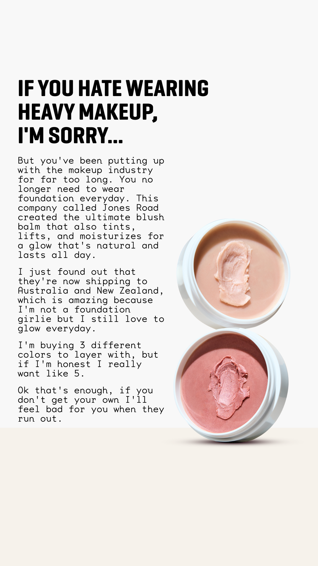 Jones Road Beauty Facebook ad