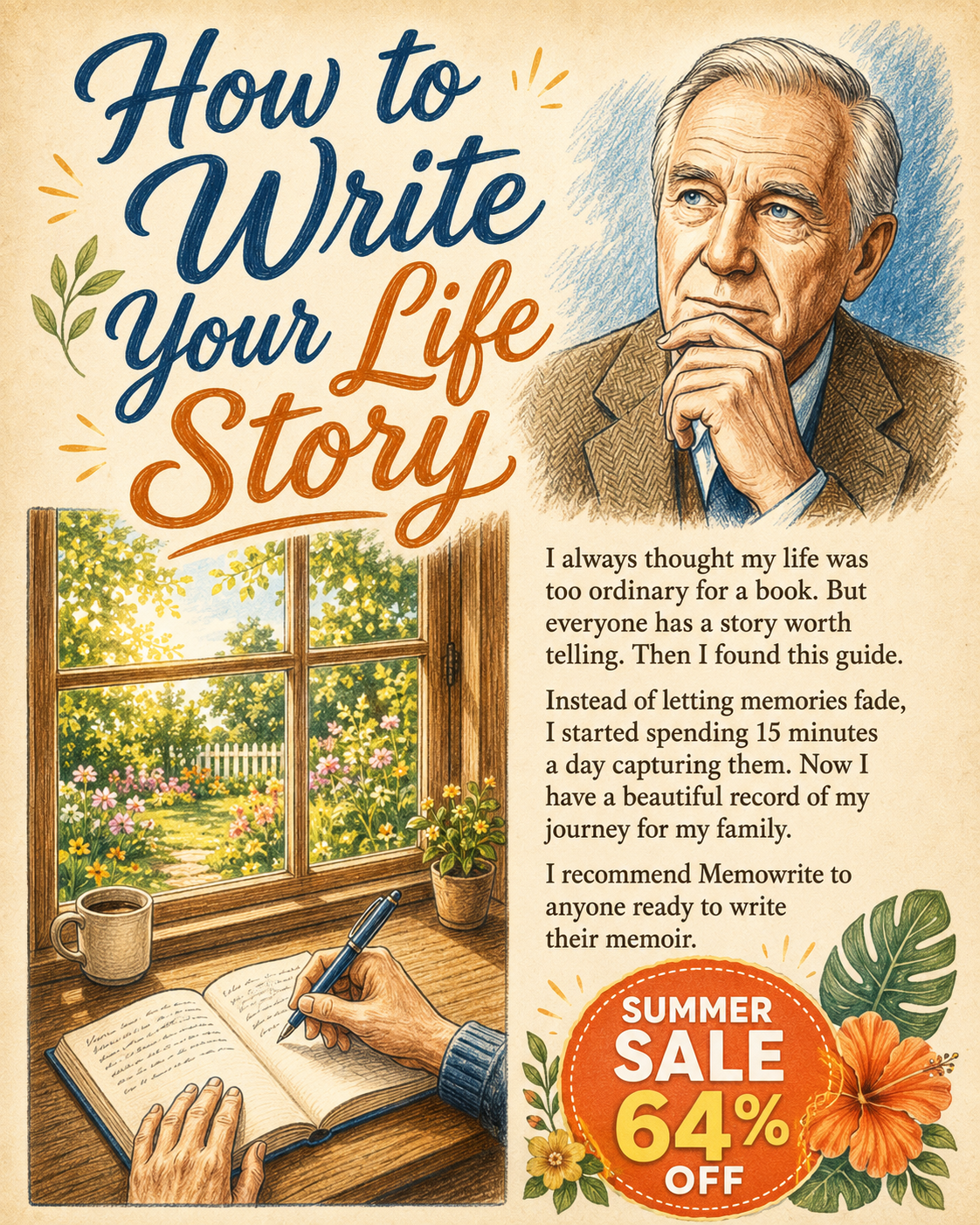 Memowrite Facebook ad