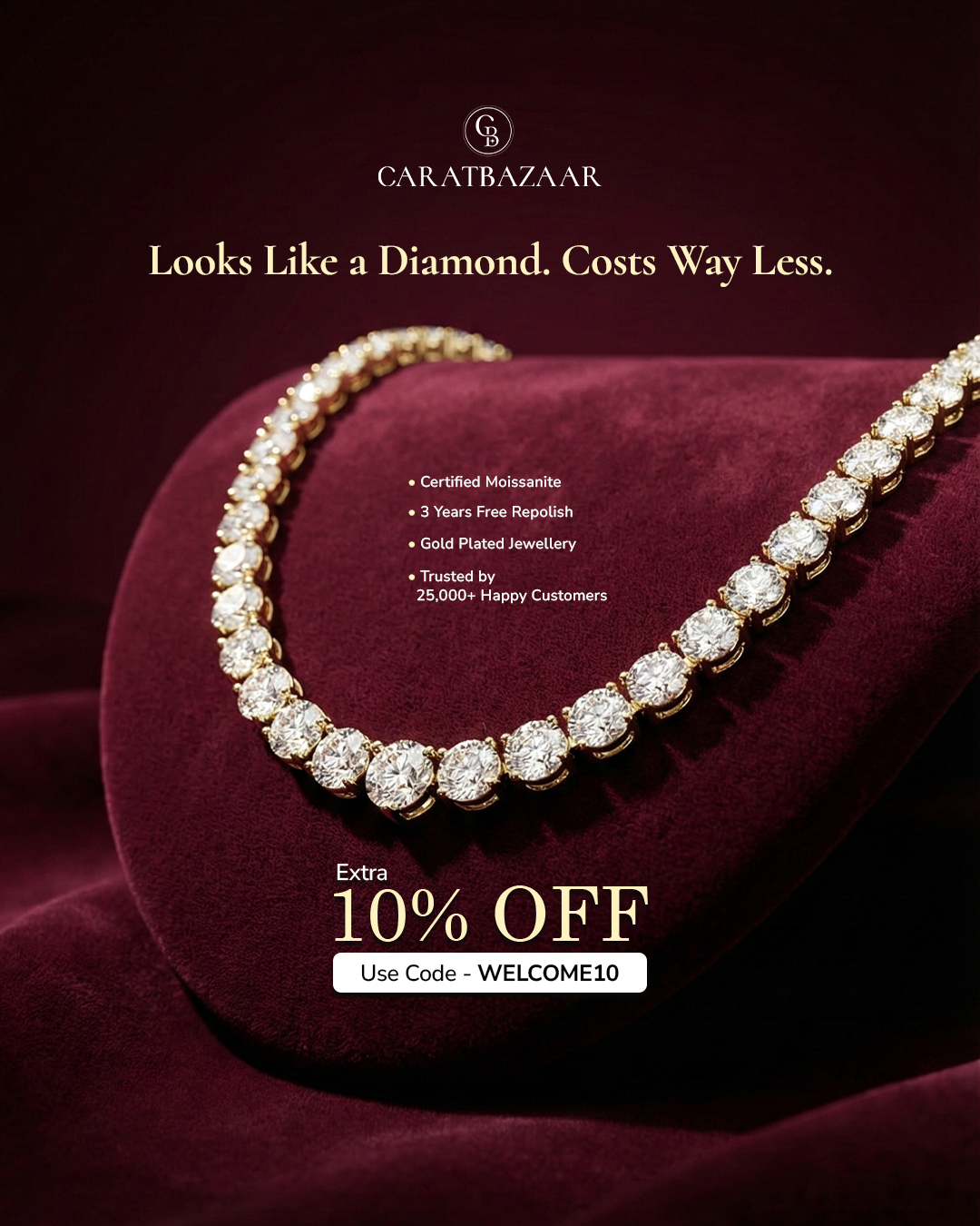 Caratbazaar.in Facebook ad: Custom Luxury, Crafted in 7 Day
