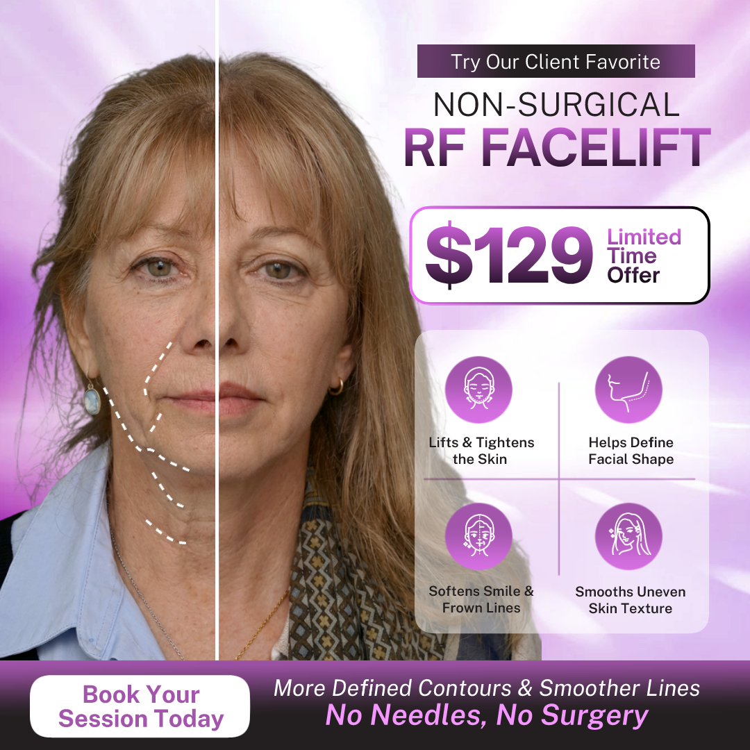 Skin Therapy Master Facebook ad: [Save $370] Non-Surgical Facelift for ONLY $129!