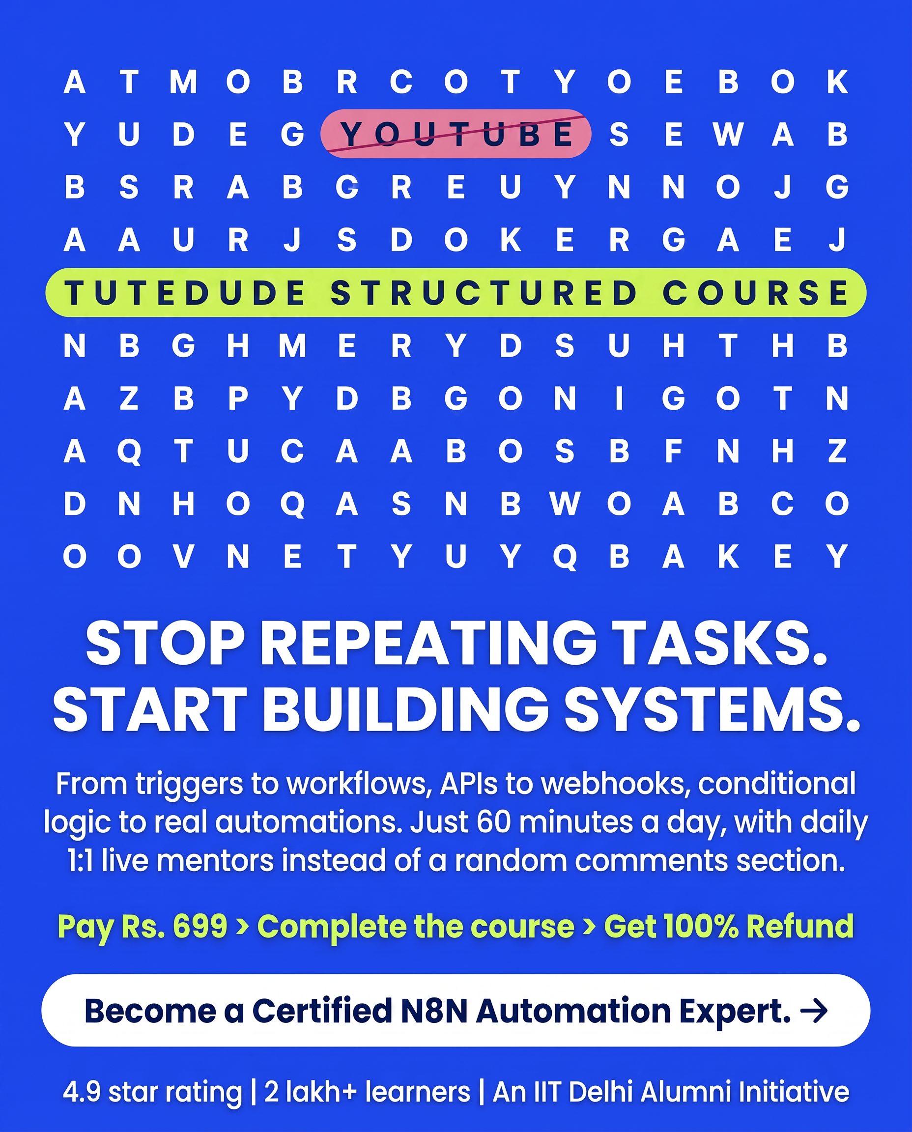 TutedudeOfficial Facebook ad: Rated 4.9 by 9500+ Students