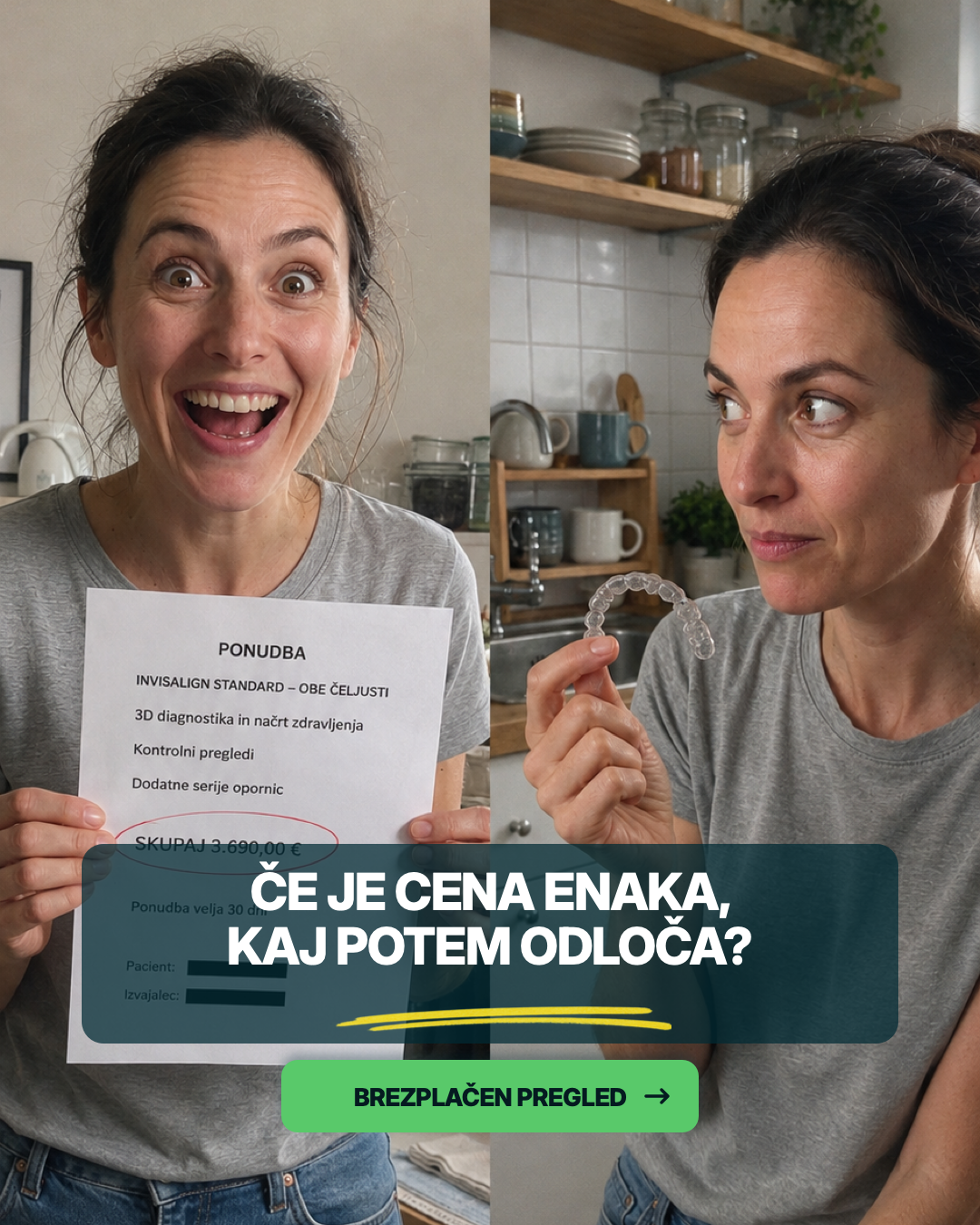 OrthoDental Facebook ad: Ko je cena enaka, izbereš ti