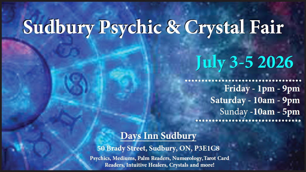 Psychic Fairs Facebook ad: Sudbury Psychic & Crystal Fair