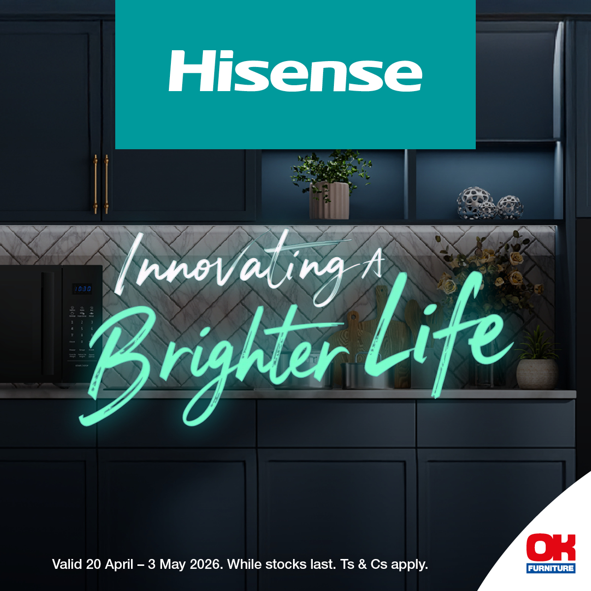 OK Furniture Facebook ad: Our Hisense promotion is still on, and you…