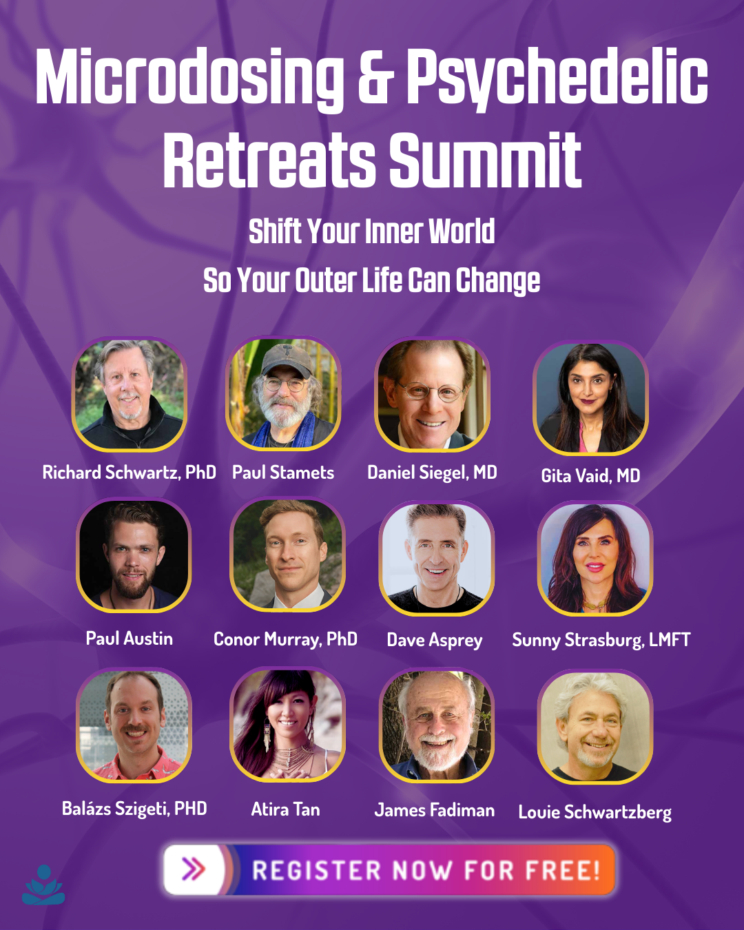 Psychedelic Wellness Facebook ad: Microdosing & Psychedelic Retreats: Register for FREE