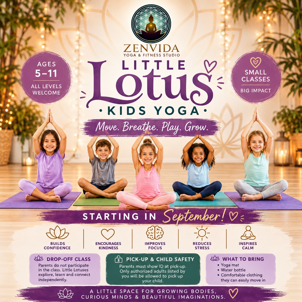 ZenVida Yoga & Fitness Studio Facebook ad: There is something beautiful about giving children a…